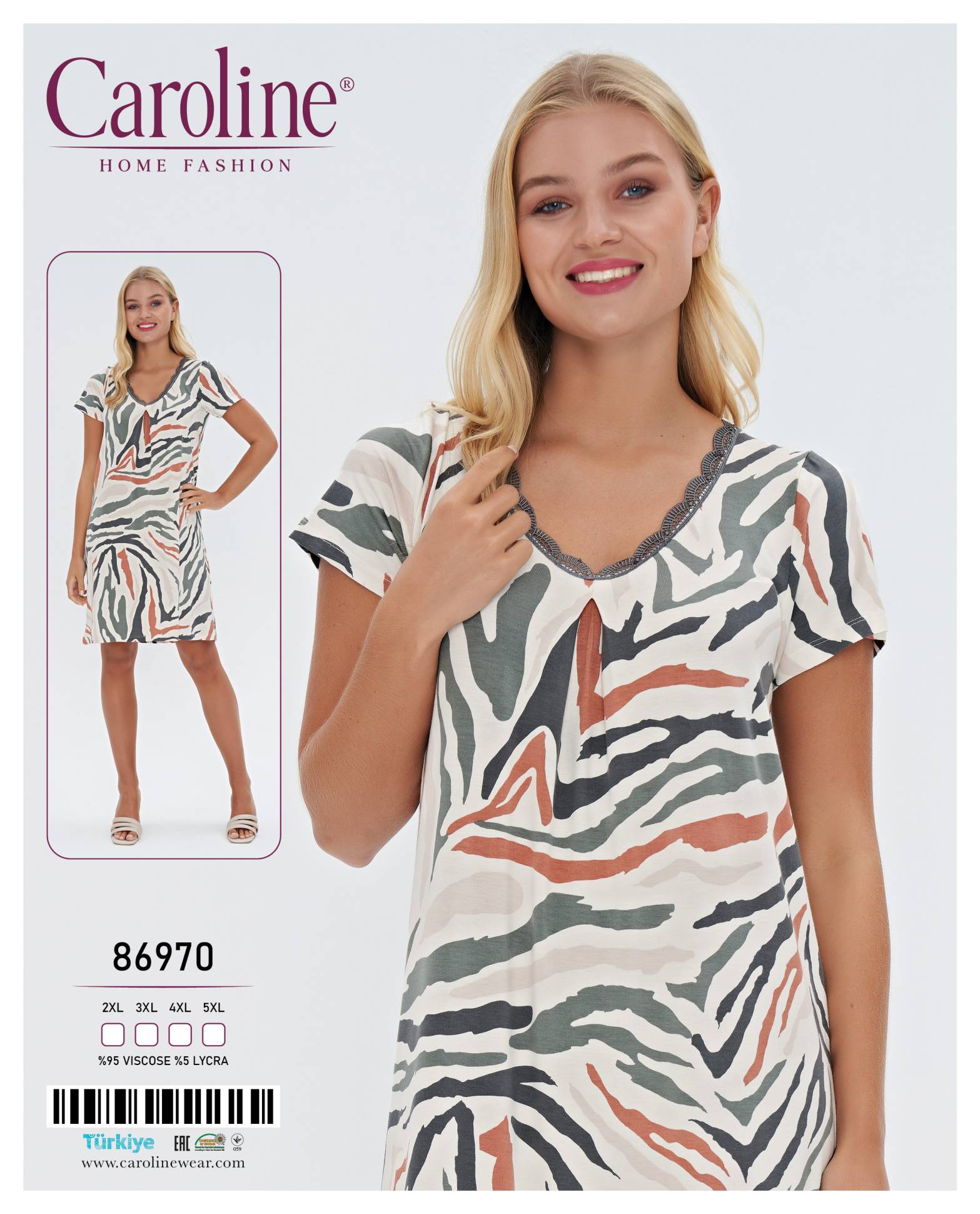Caroline 86970 ночная рубашка 3XL