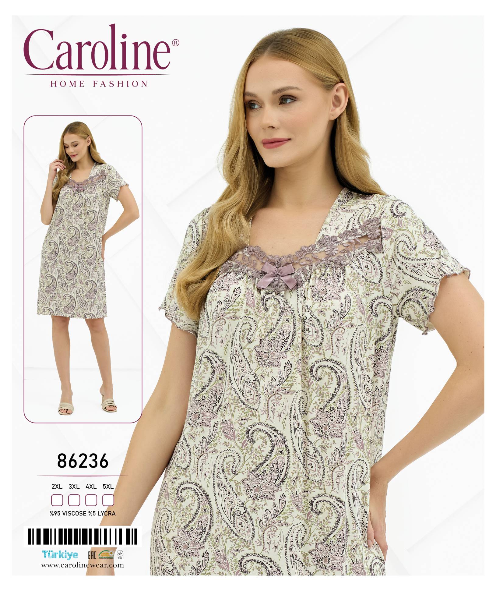 Caroline 86236 ночная рубашка 2XL, 3XL, 4XL, 5XL
