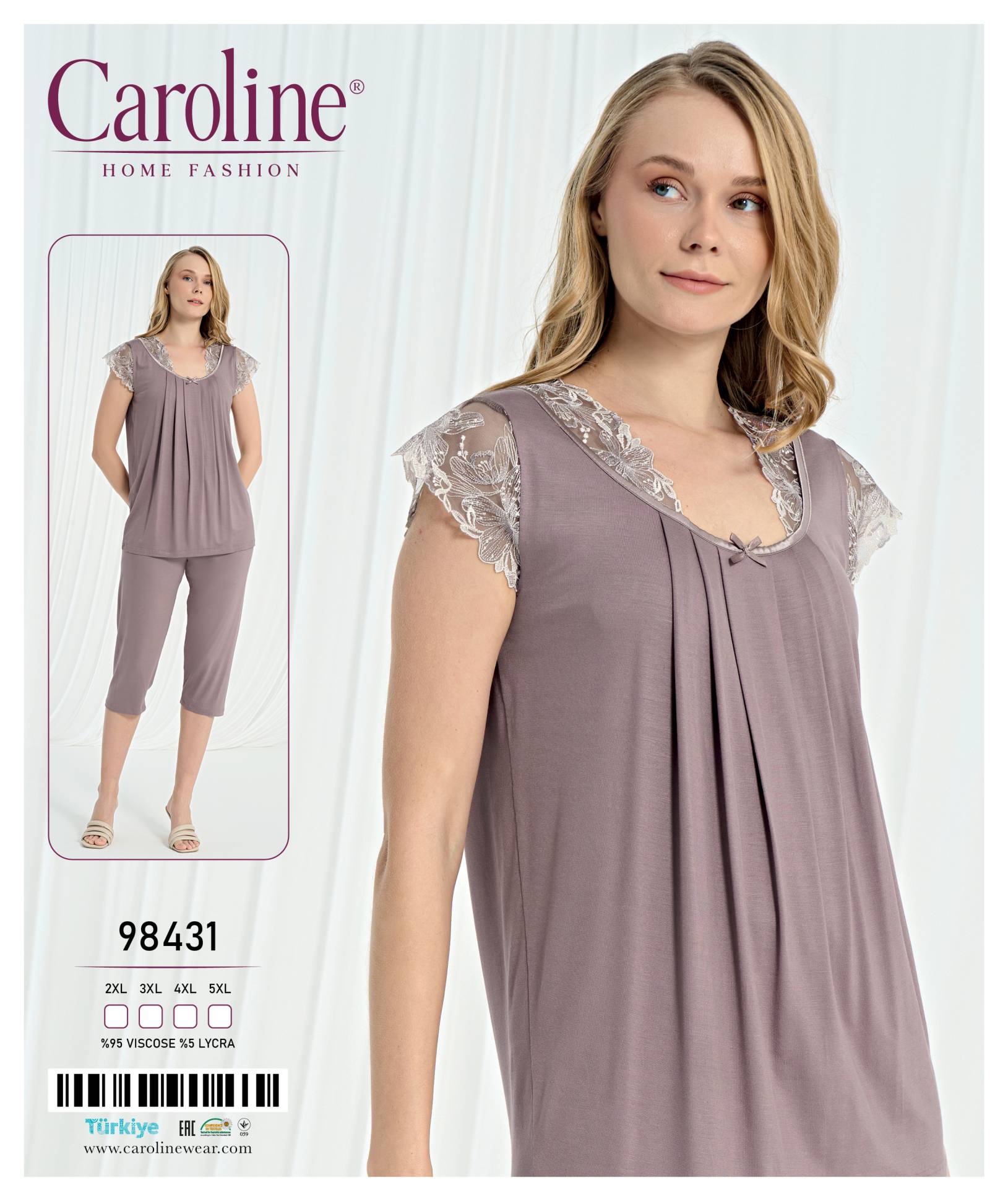 Caroline 98431 пижама 2XL, 3XL, 4XL, 5XL