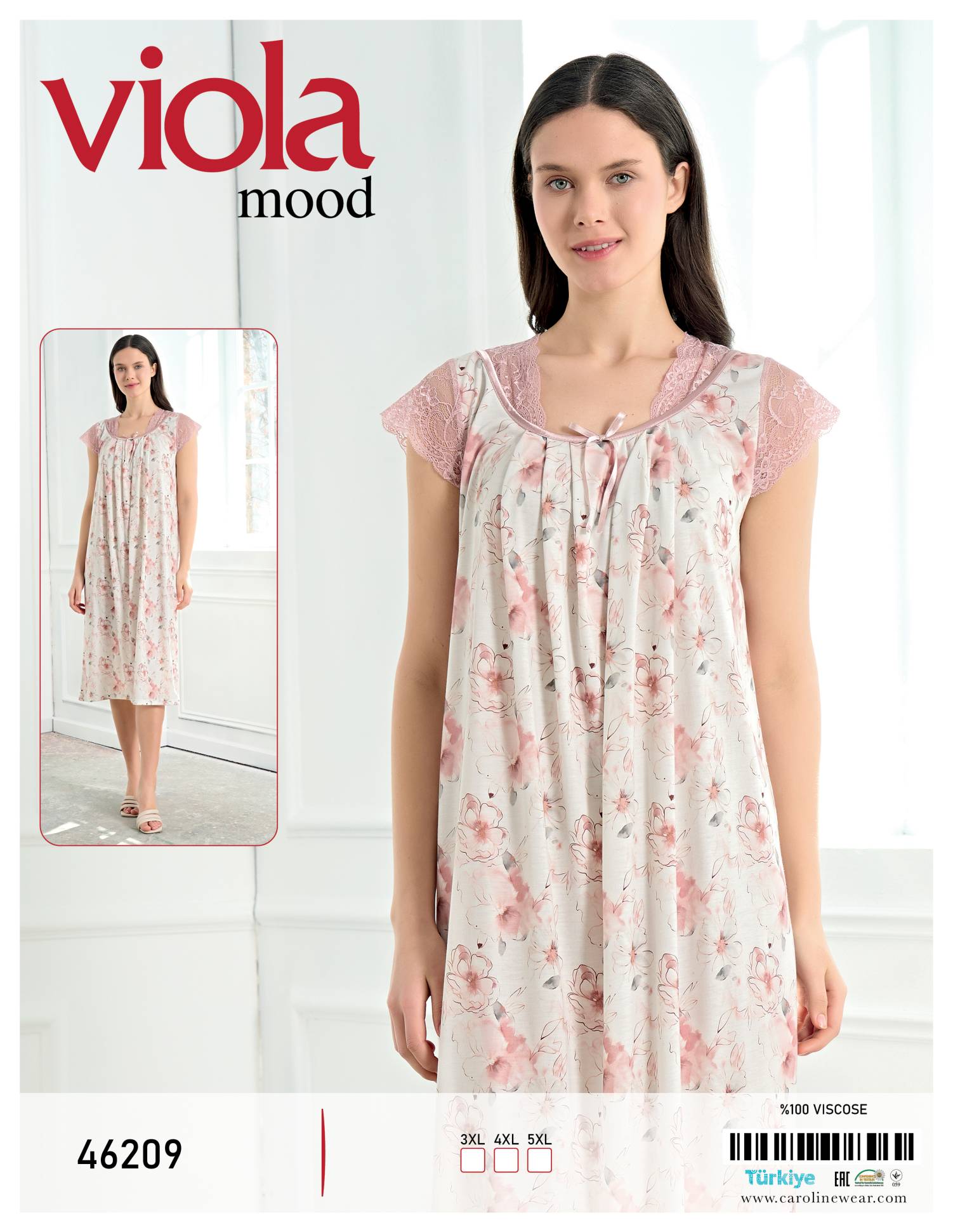 Viola 46209 ночная рубашка 3XL, 4XL, 5XL