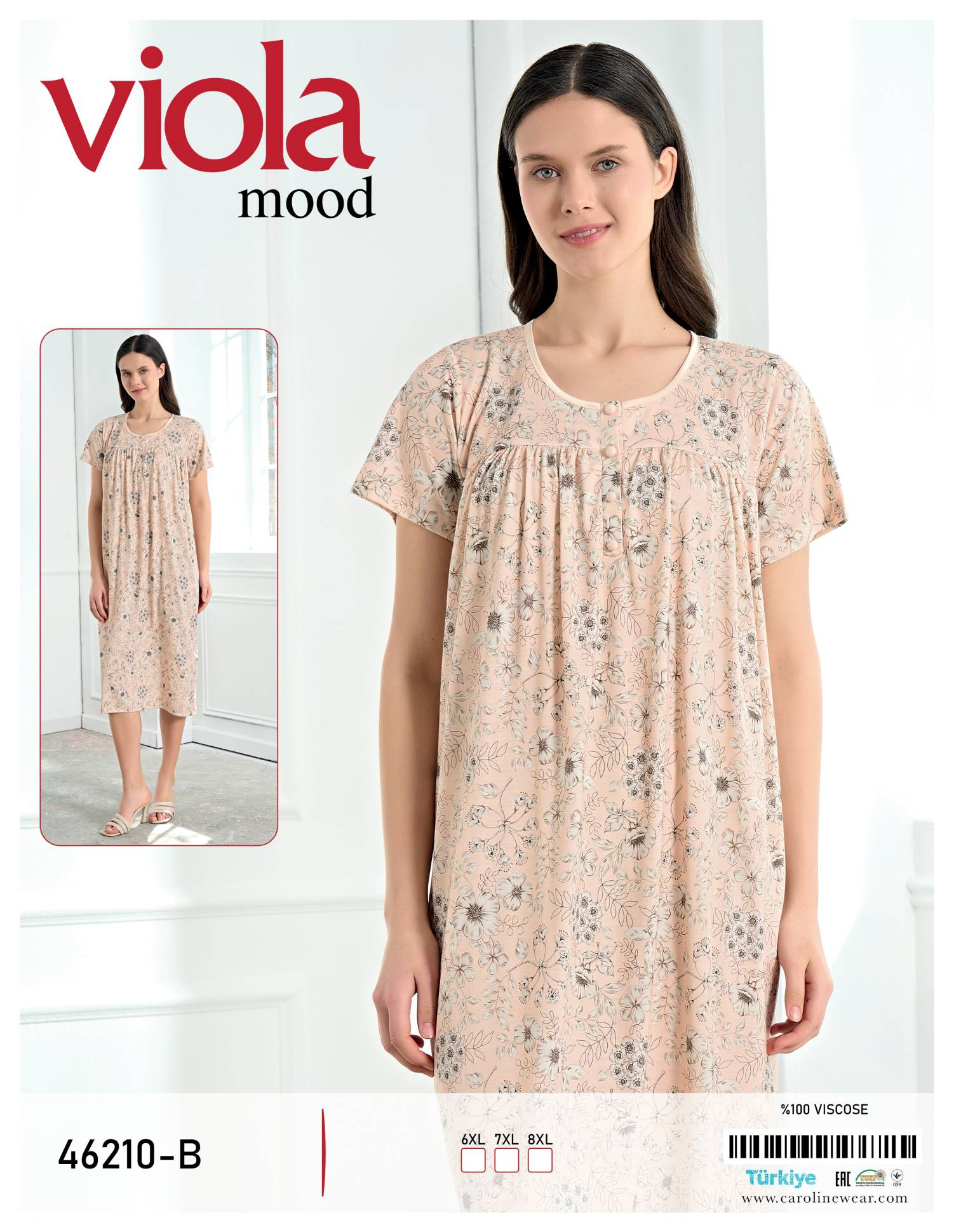 Viola 46210-B ночная рубашка 6XL, 7XL, 8XL
