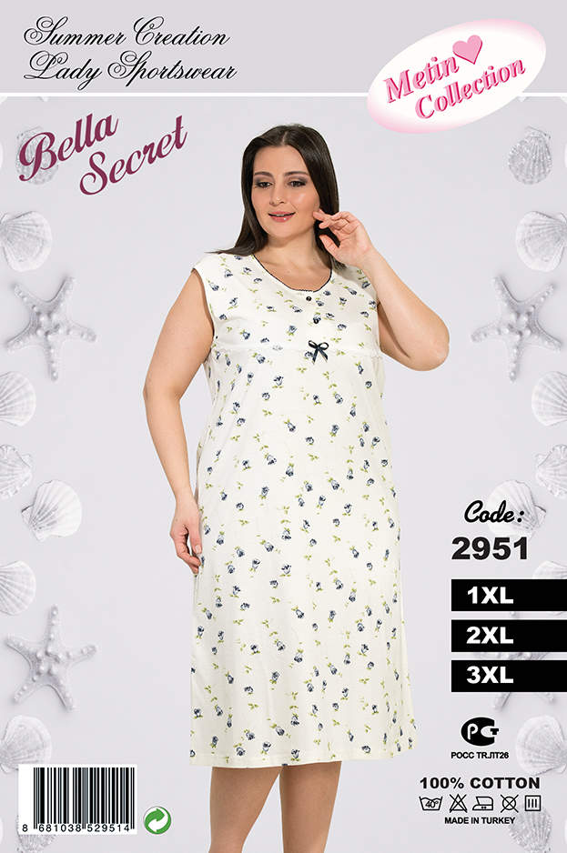 Metin 2951 ночная рубашка 1XL, 2XL, 3XL