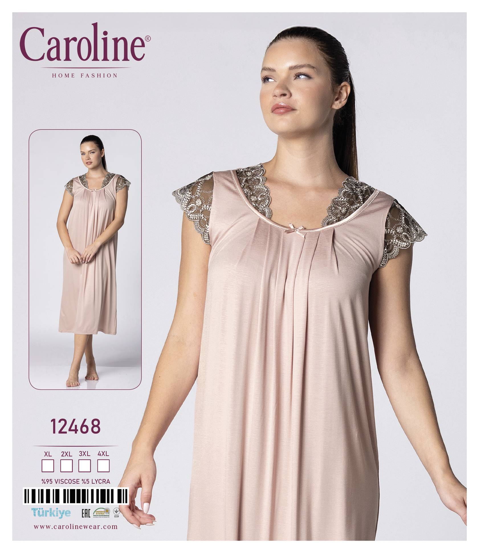 Caroline 12468 ночная рубашка XL, 2XL, 3XL, 4XL