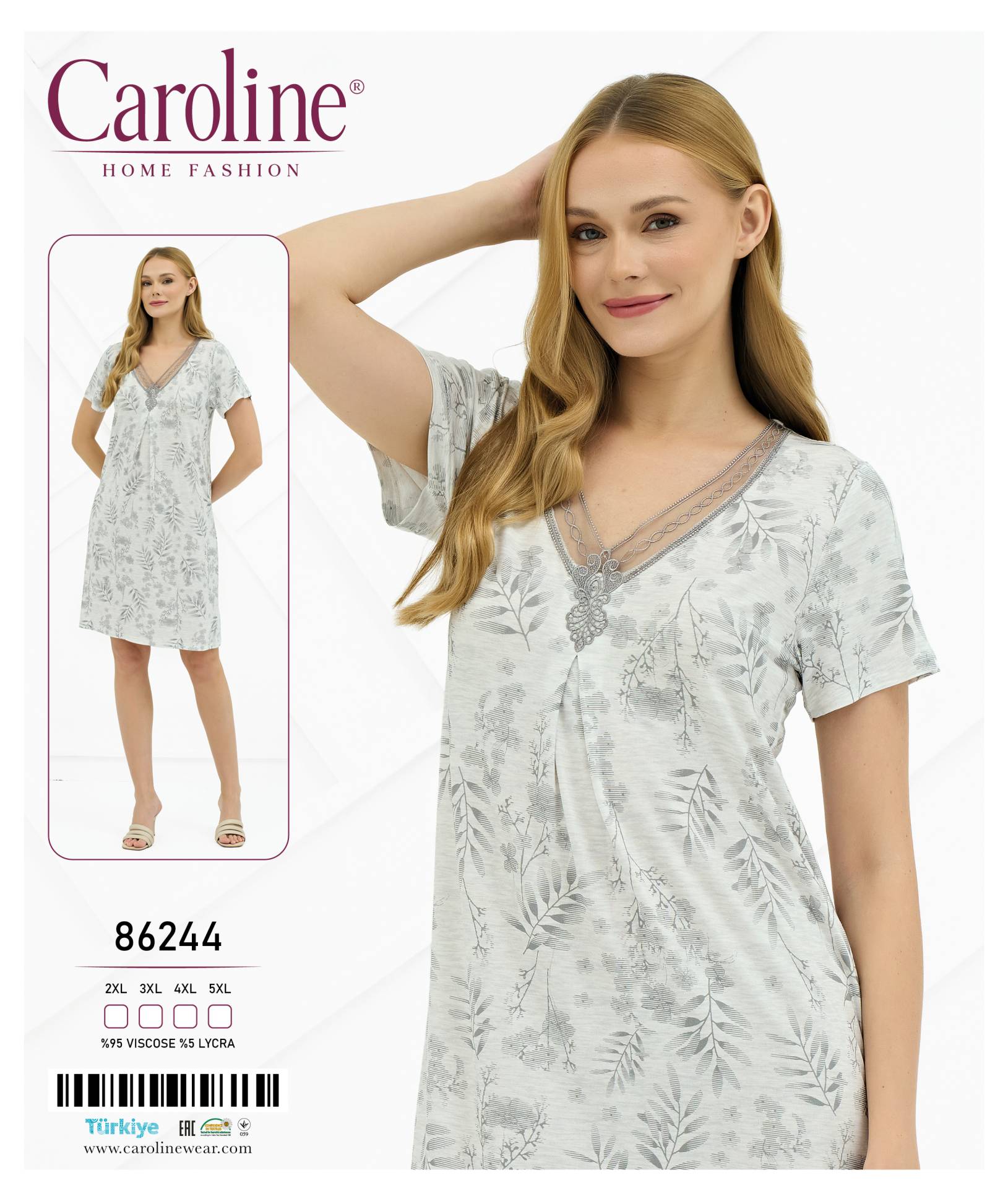 Caroline 86244 ночная рубашка 2XL, 3XL, 4XL, 5XL