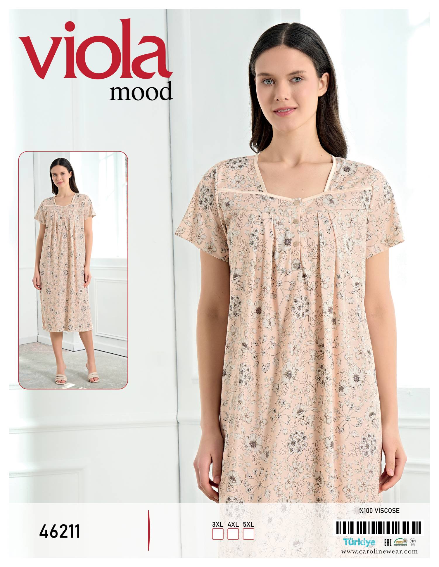 Viola 46211 ночная рубашка 3XL, 4XL, 5XL