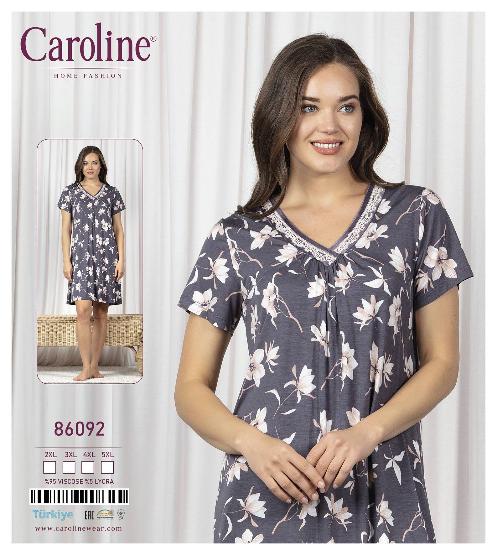 Caroline 86092 ночная рубашка 4XL, 5XL