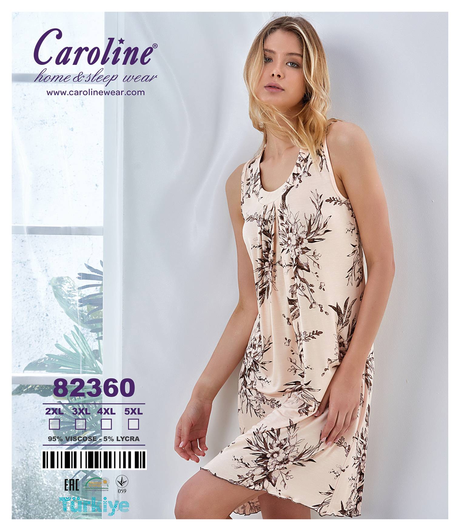 Caroline 82360 ночная рубашка 2XL