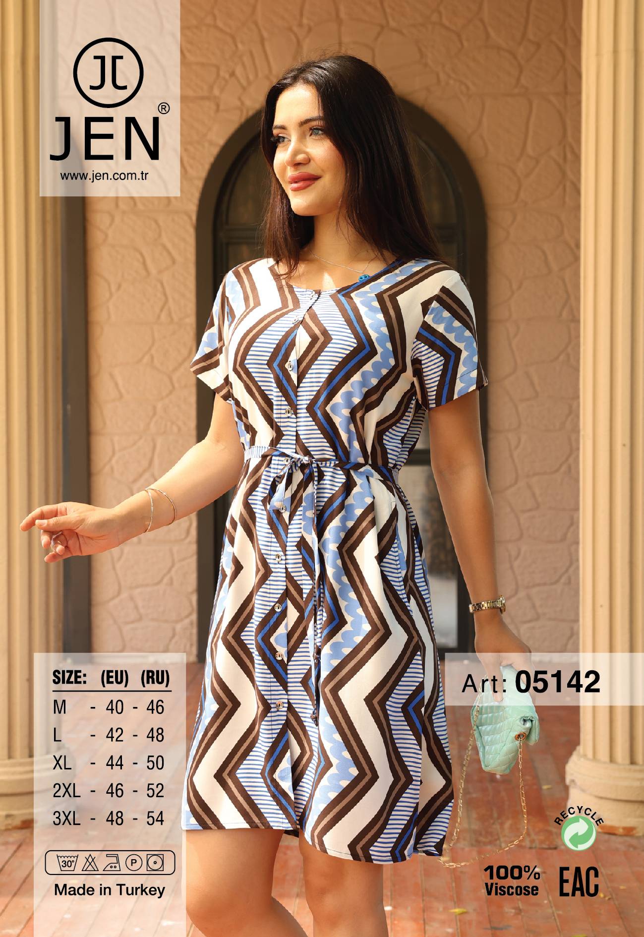 Jen 05142 халат M, L, XL, 2XL, 3XL