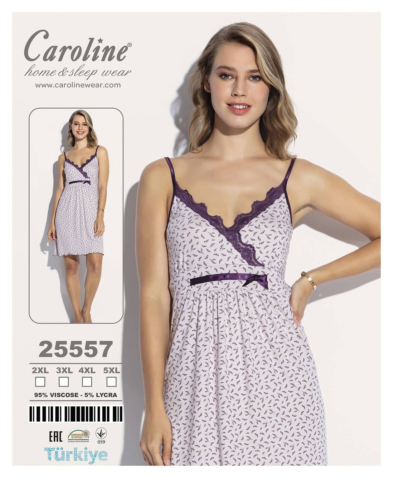Caroline 25557 ночная рубашка 2XL