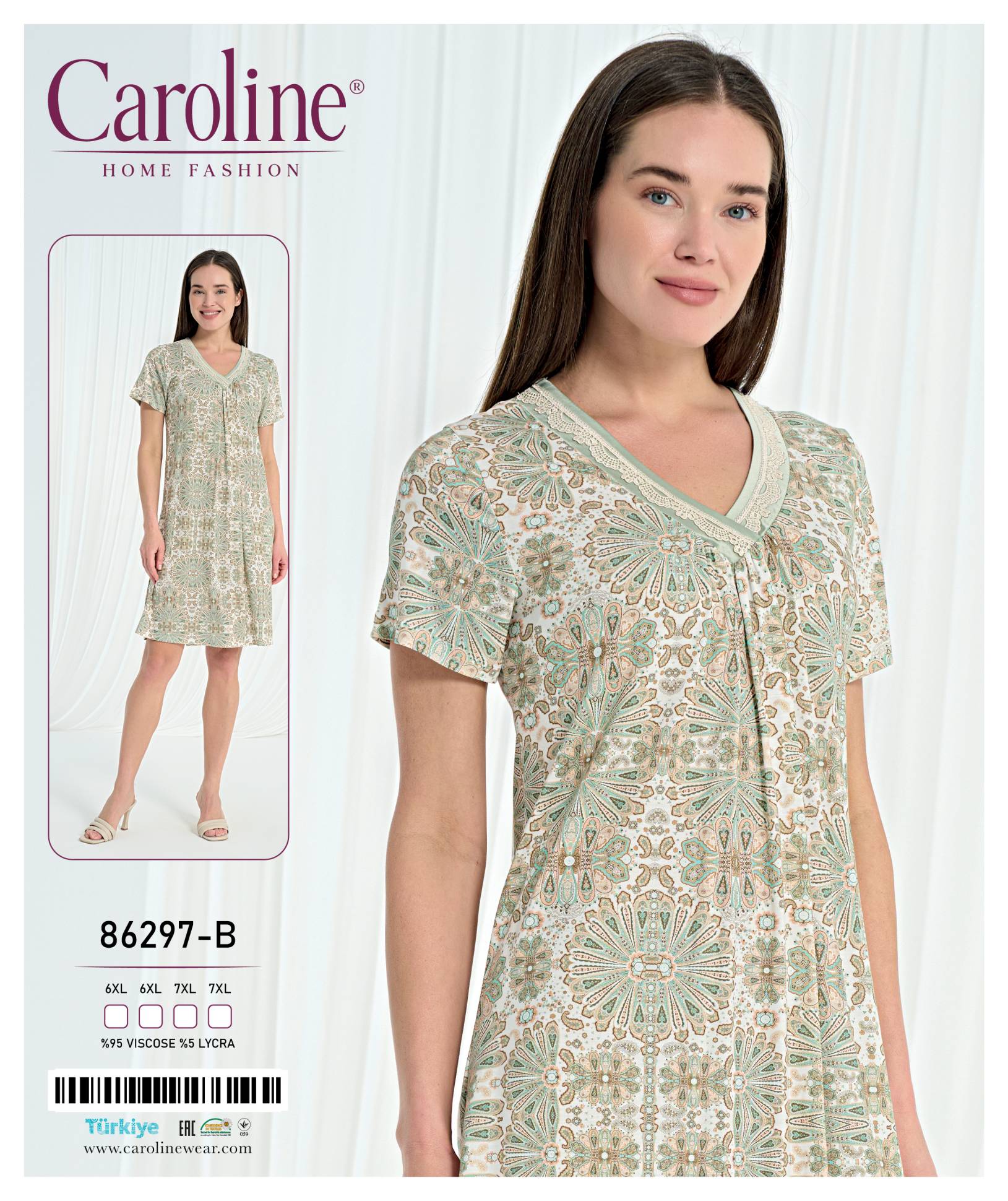 Caroline 86297-B ночная рубашка 6XL, 7XL