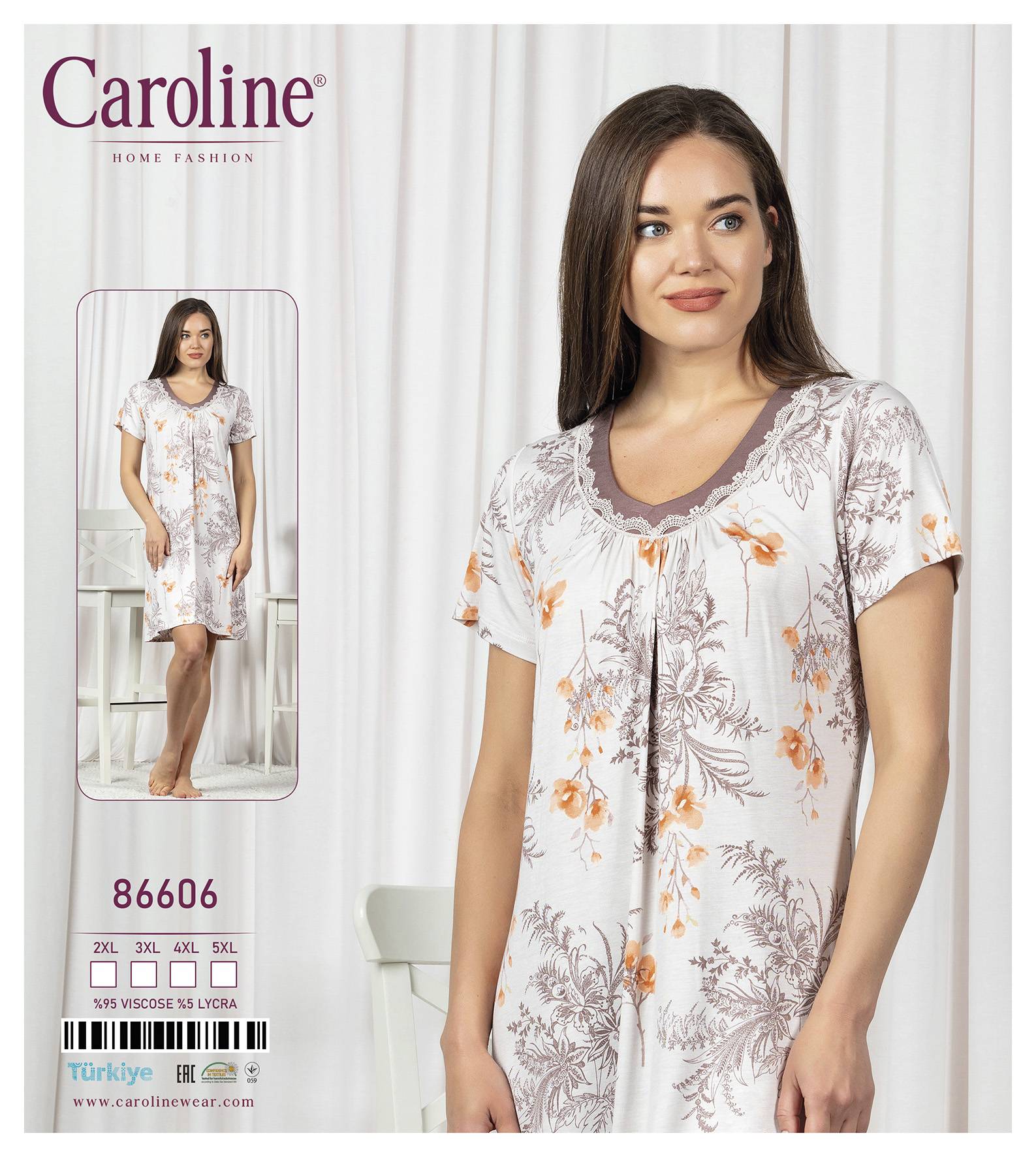 Caroline 86606 ночная рубашка 4XL