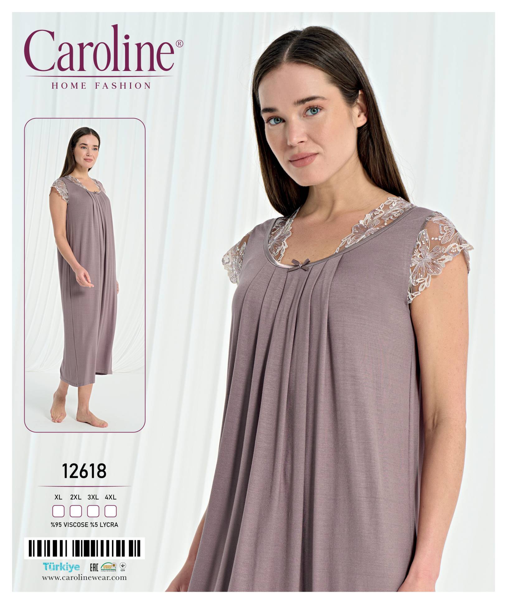 Caroline 12618 ночная рубашка XL, 2XL, 3XL, 4XL
