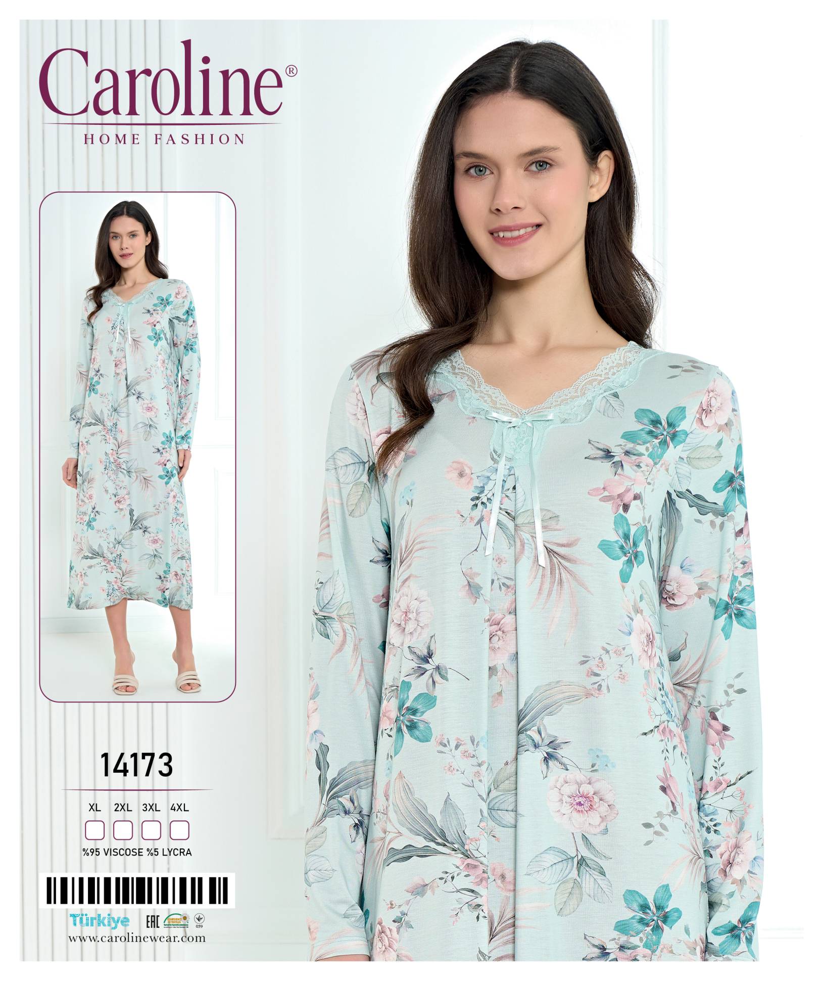 Caroline 14173 ночная рубашка XL, 2XL, 3XL, 4XL