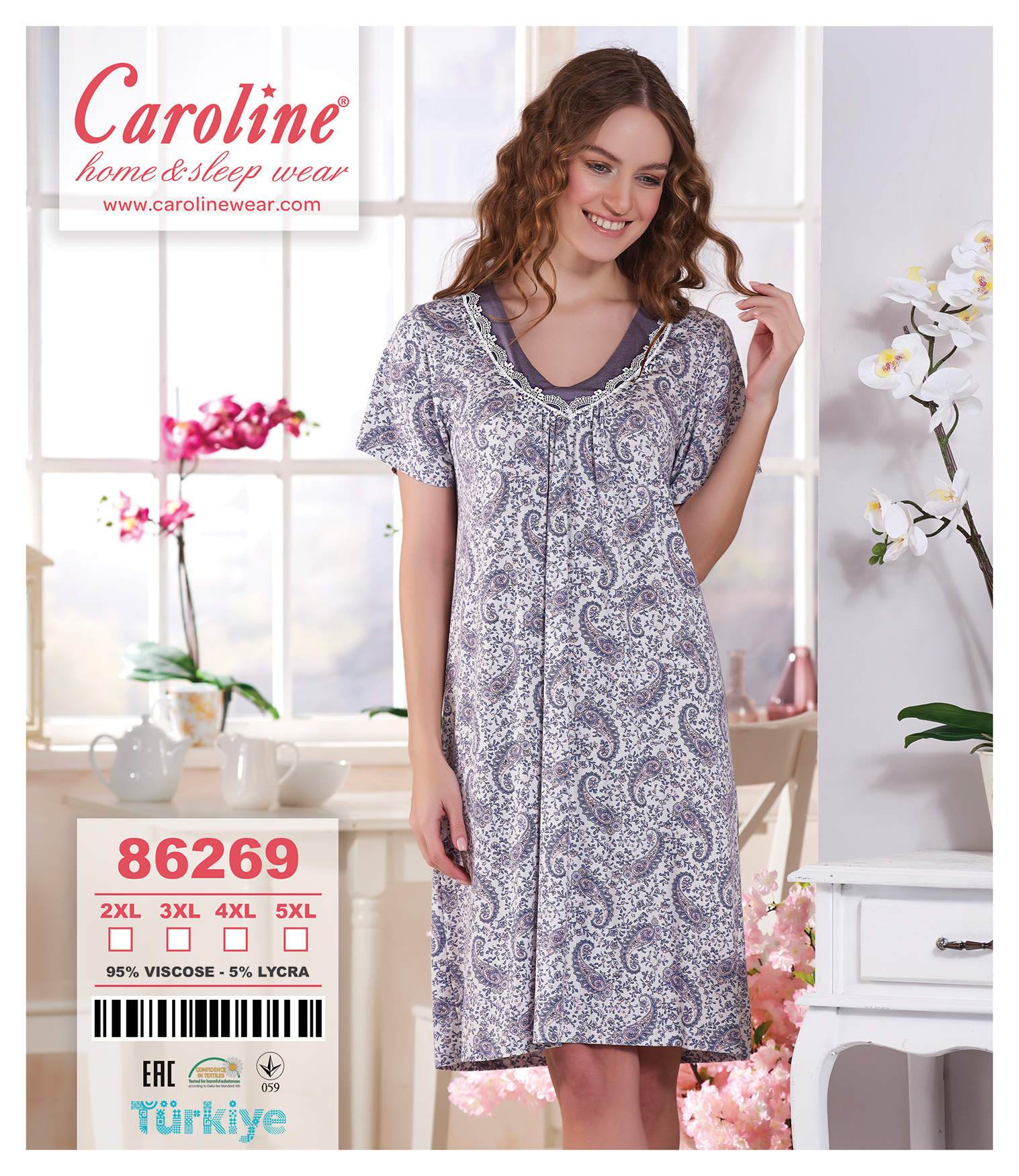 Caroline 86269 ночная рубашка 3XL