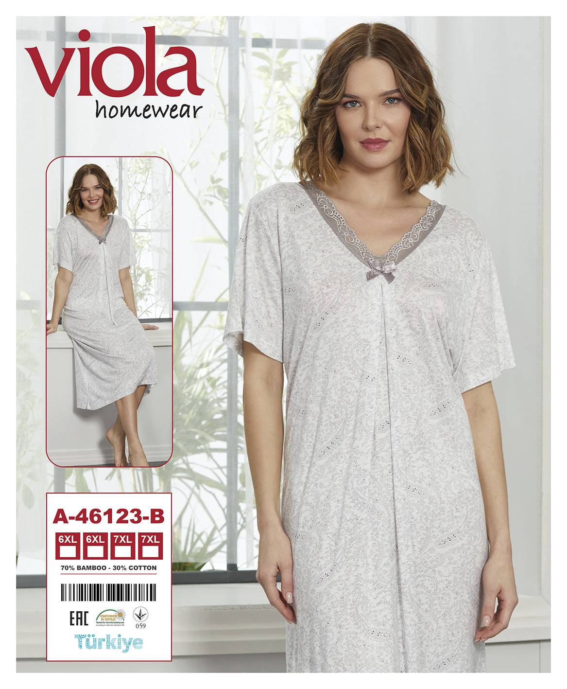 VIOLA MOOD А-46123-B ночная рубашка 6XL