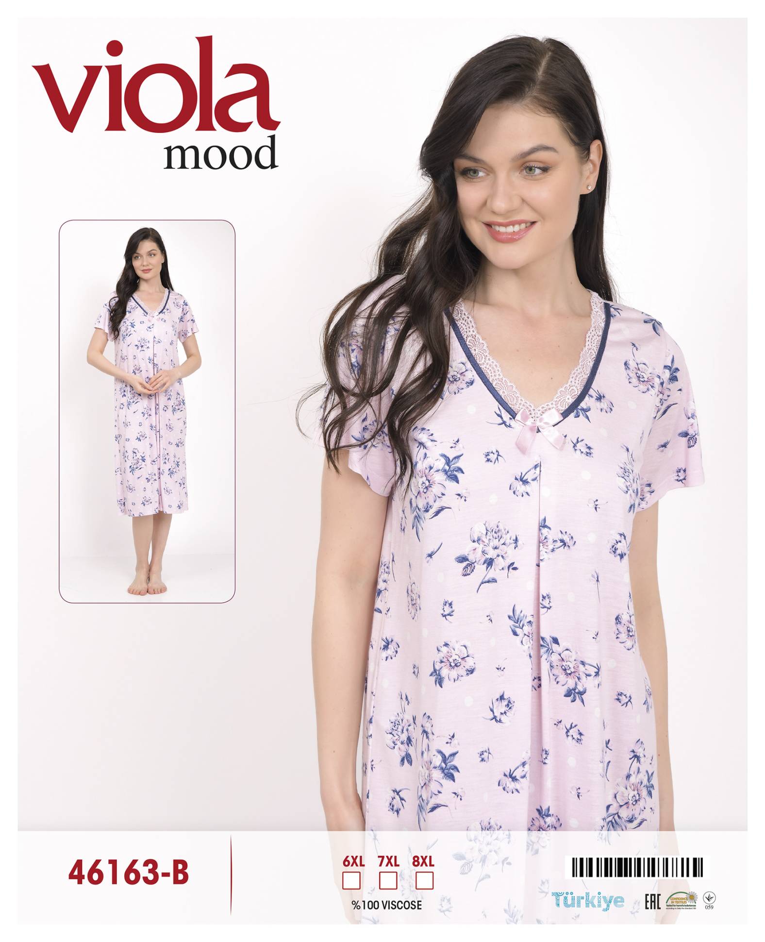 Viola 46163-B ночная рубашка 8XL