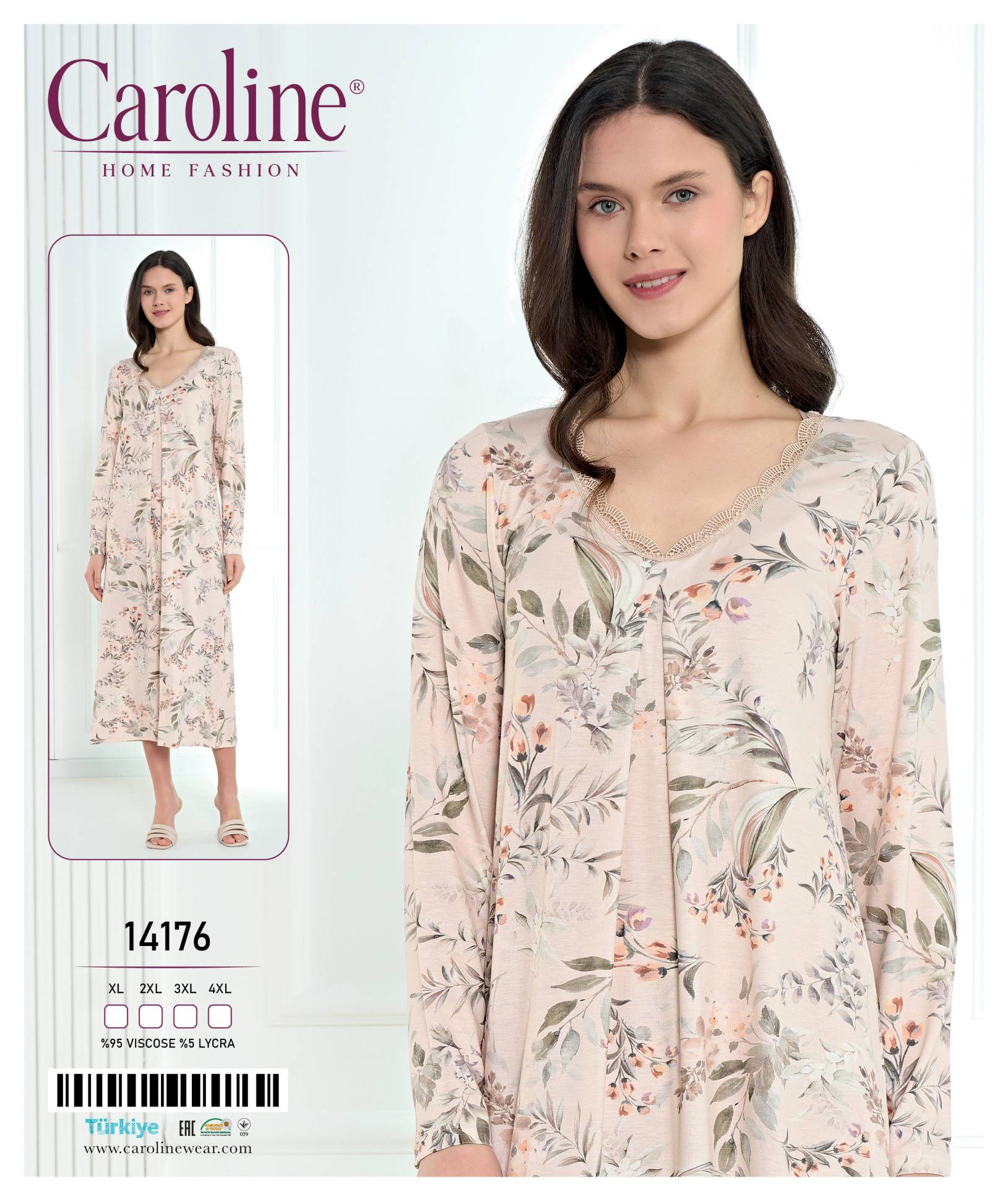 Caroline 14176 ночная рубашка XL, 2XL, 3XL, 4XL
