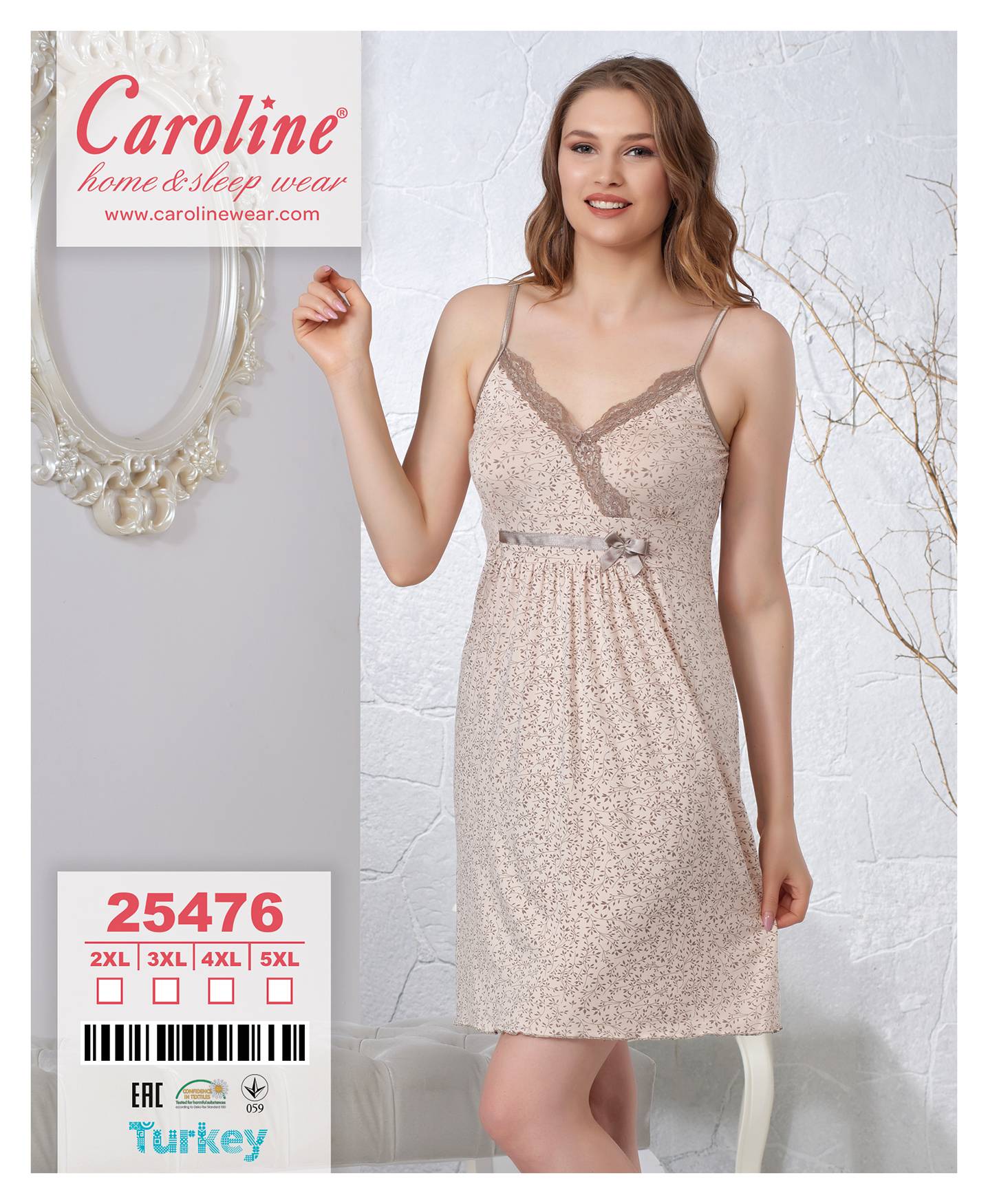 Caroline 25476 ночная рубашка 2XL, 3XL
