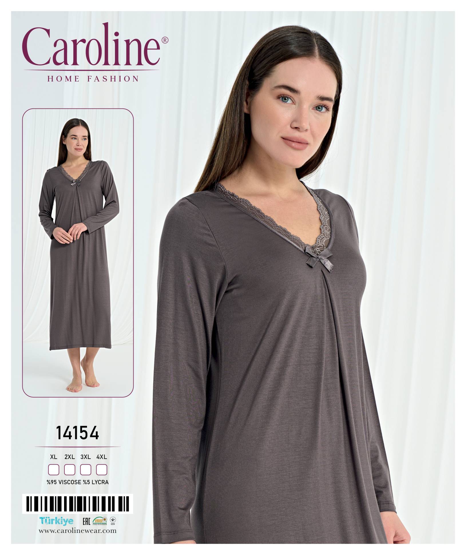 Caroline 14154 ночная рубашка XL, 2XL, 3XL, 4XL