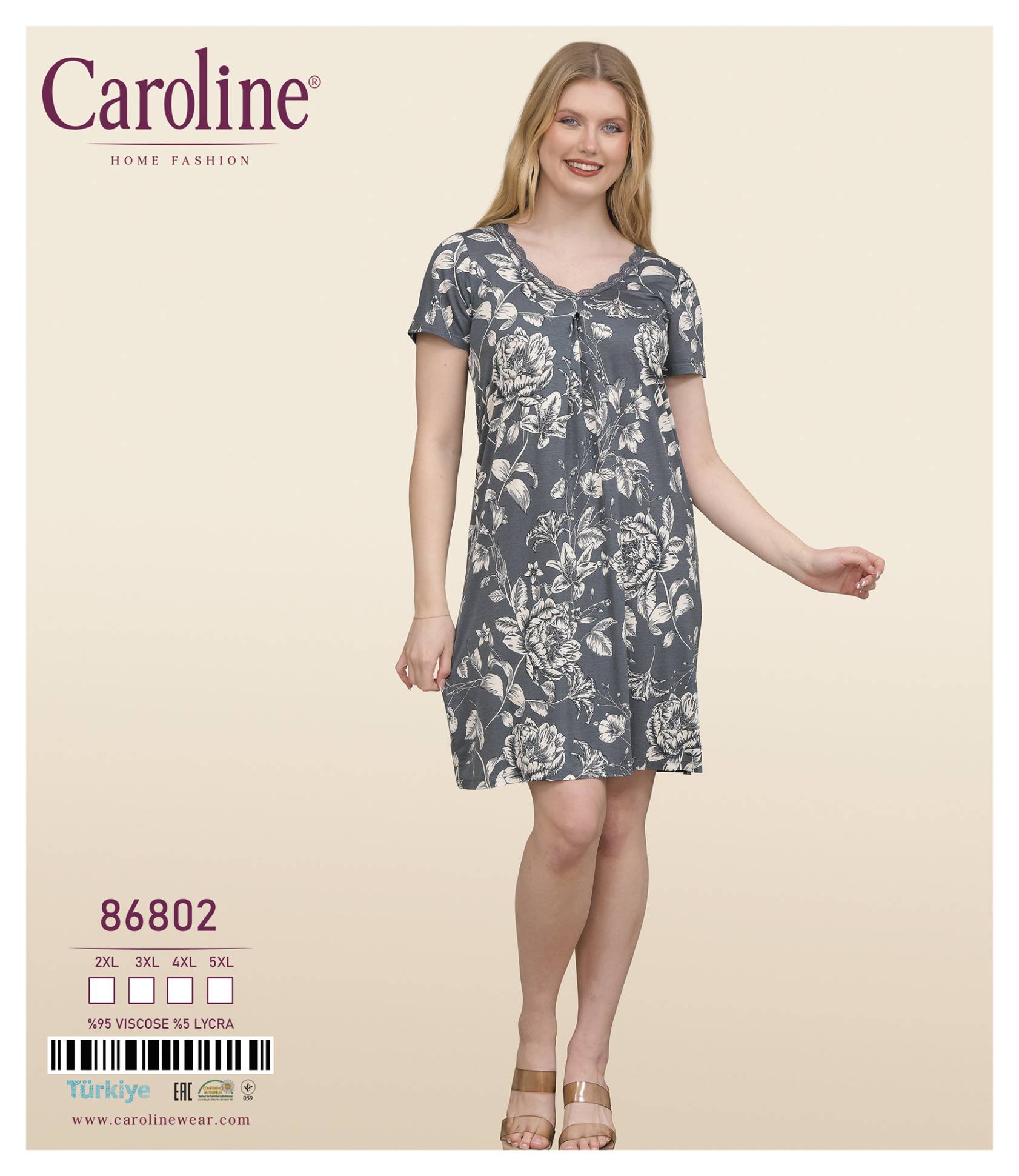 Caroline 86802 ночная рубашка 4XL