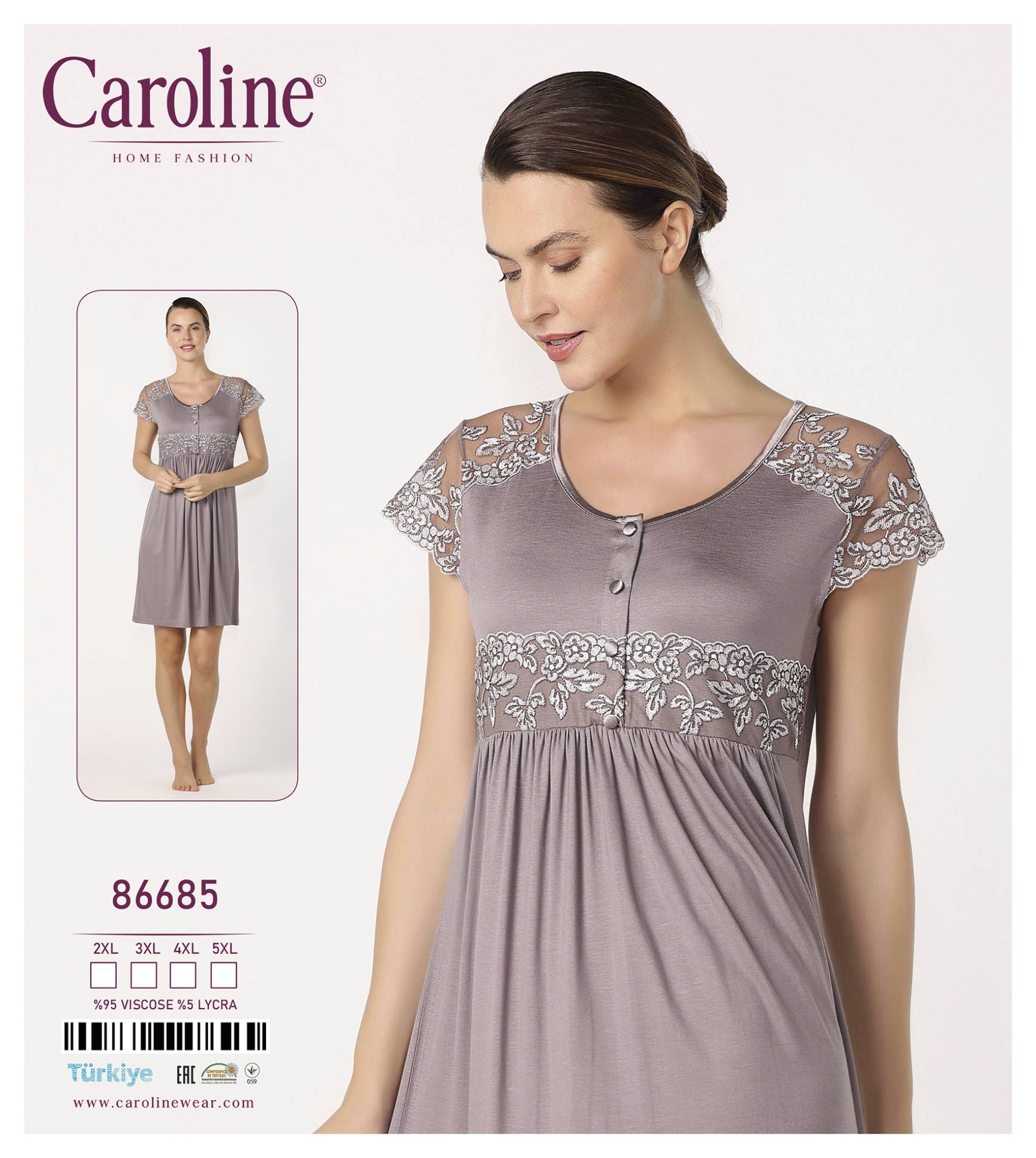 Caroline 86685 ночная рубашка 2XL, 3XL, 4XL, 5XL
