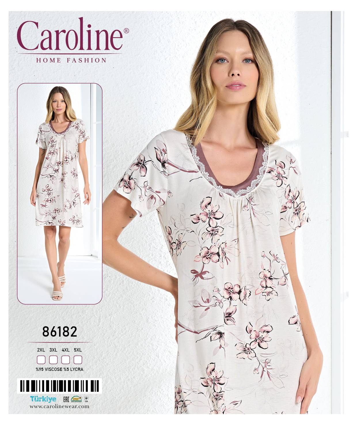 Caroline 86182 ночная рубашка 2XL