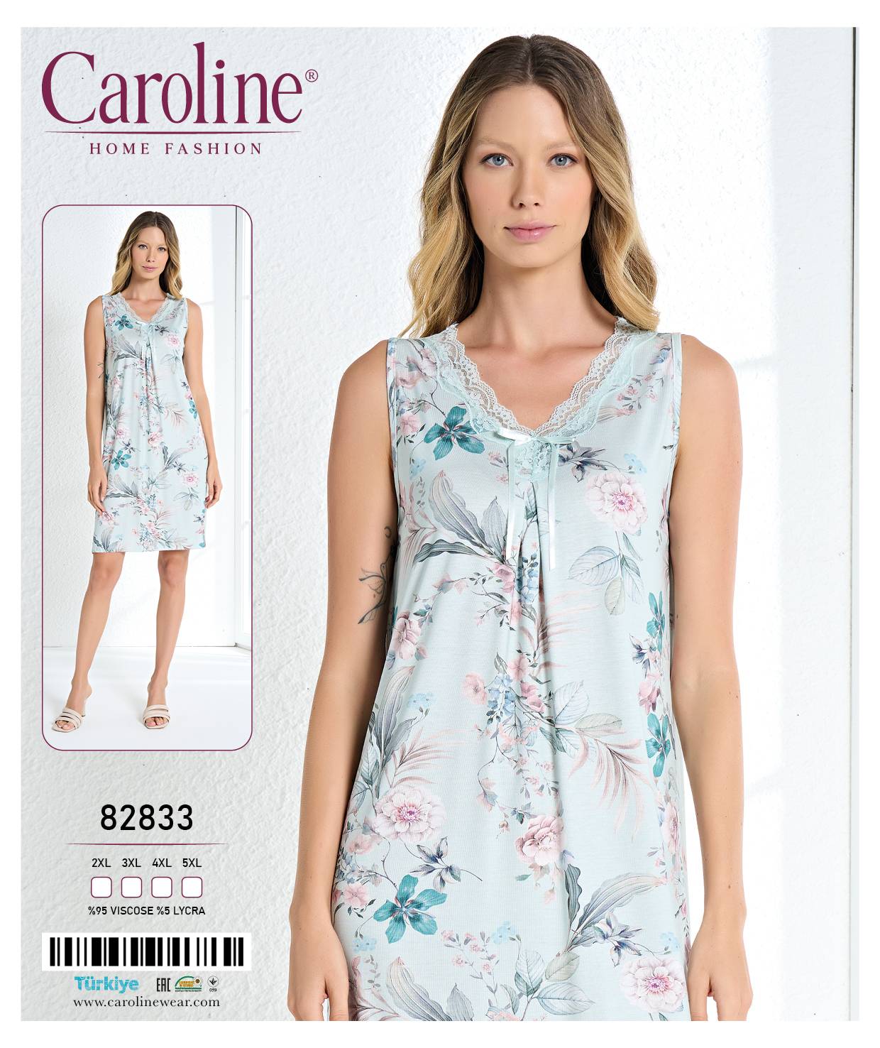 Caroline 82833 ночная рубашка 2XL, 3XL, 4XL, 5XL
