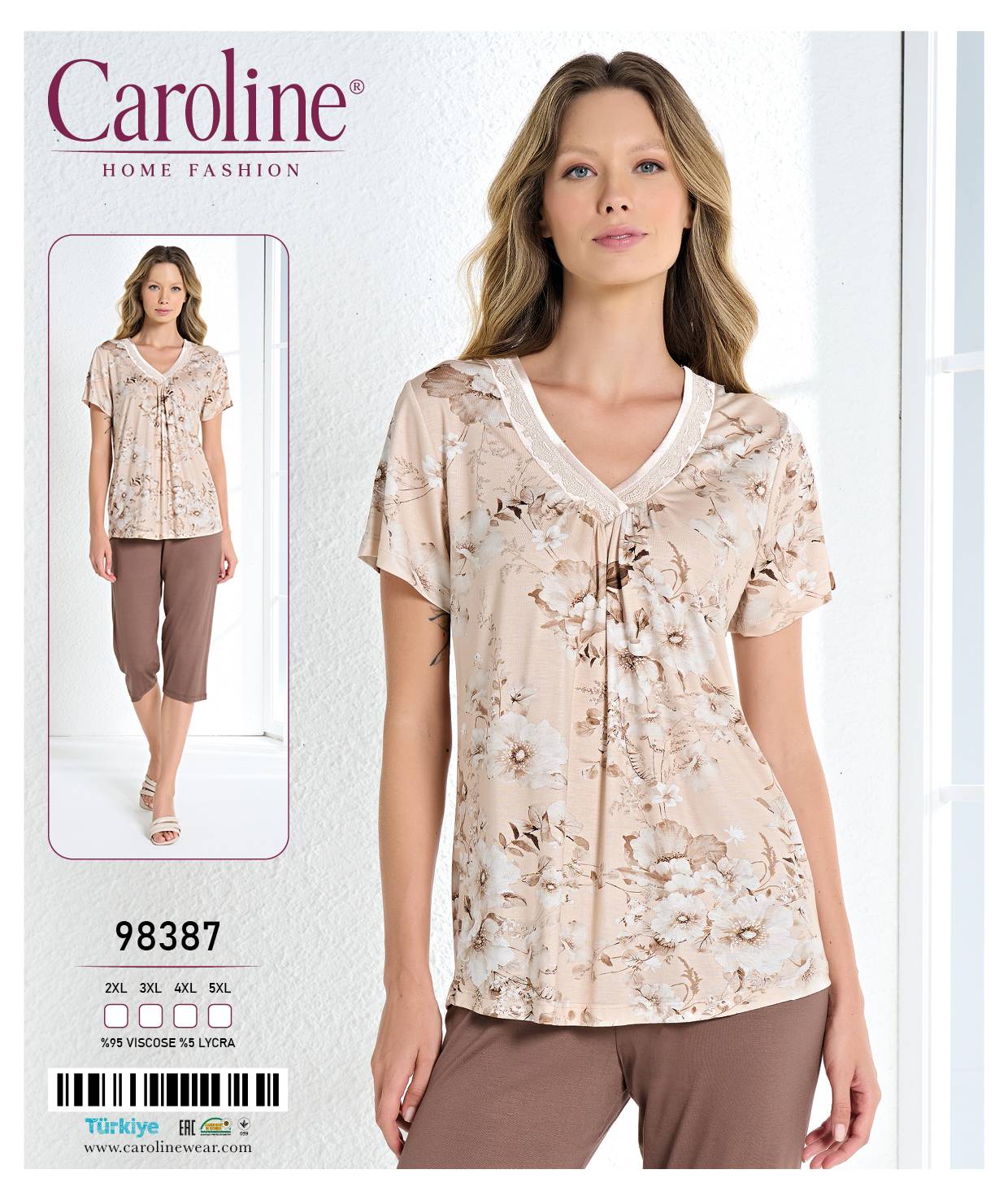 Caroline 98387 пижама 2XL, 3XL, 4XL, 5XL