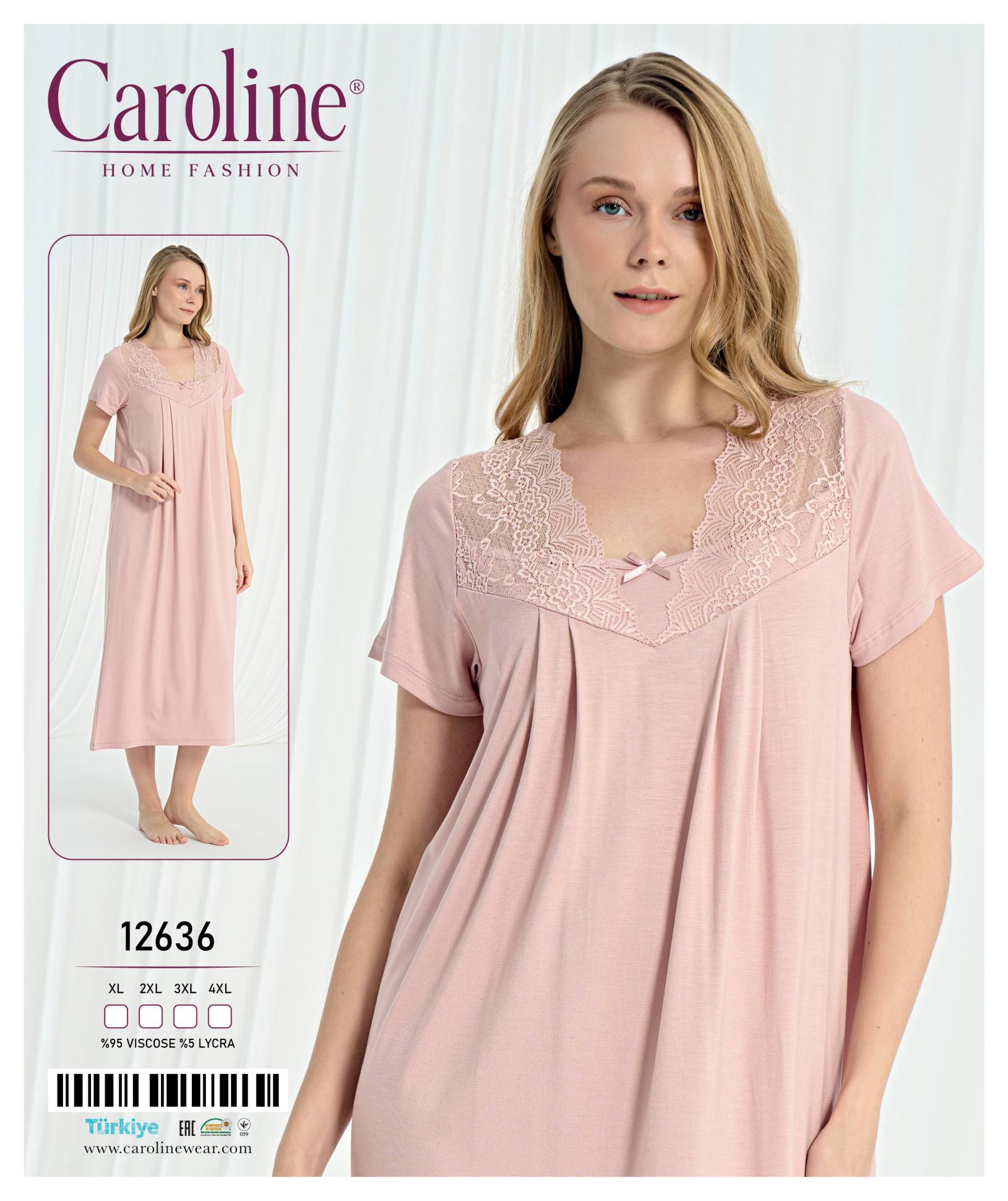 Caroline 12636 ночная рубашка XL, 2XL, 3XL, 4XL