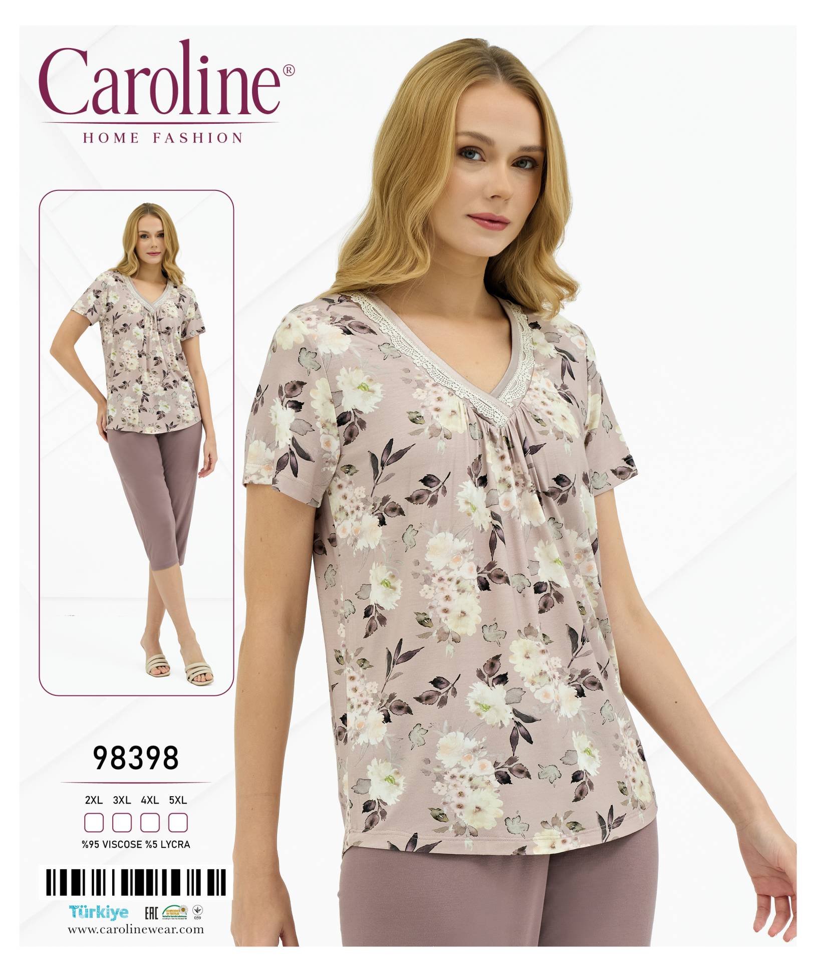 Caroline 98398 пижама 2XL, 3XL, 4XL, 5XL