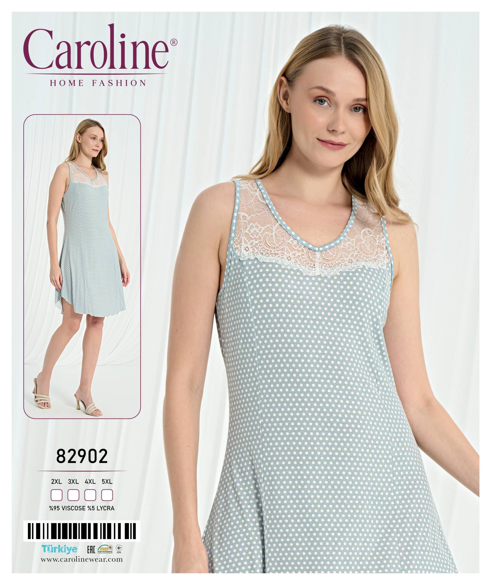 Caroline 82902 ночная рубашка 2XL, 3XL, 4XL, 5XL