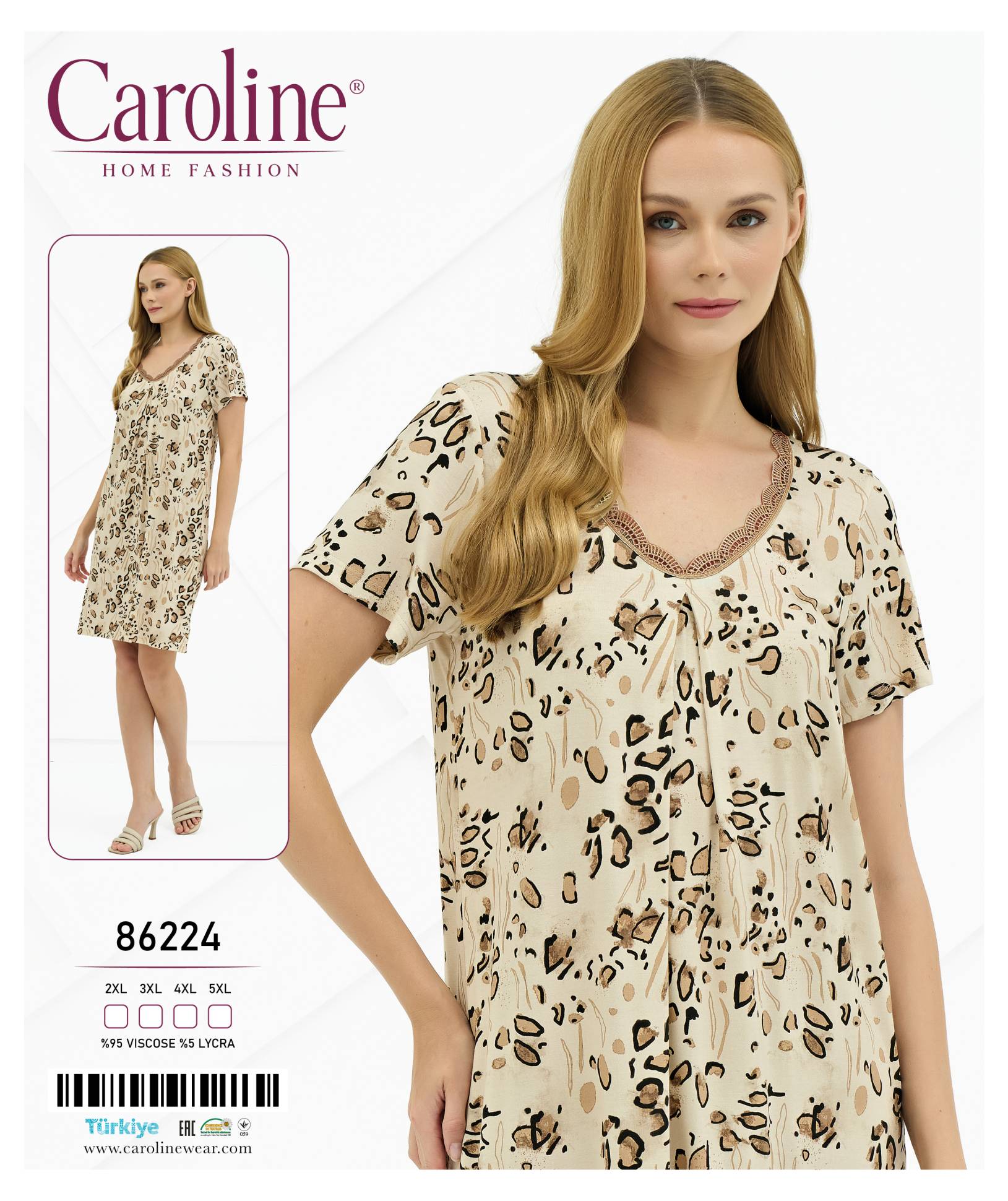 Caroline 86224 ночная рубашка 2XL, 3XL, 4XL, 5XL