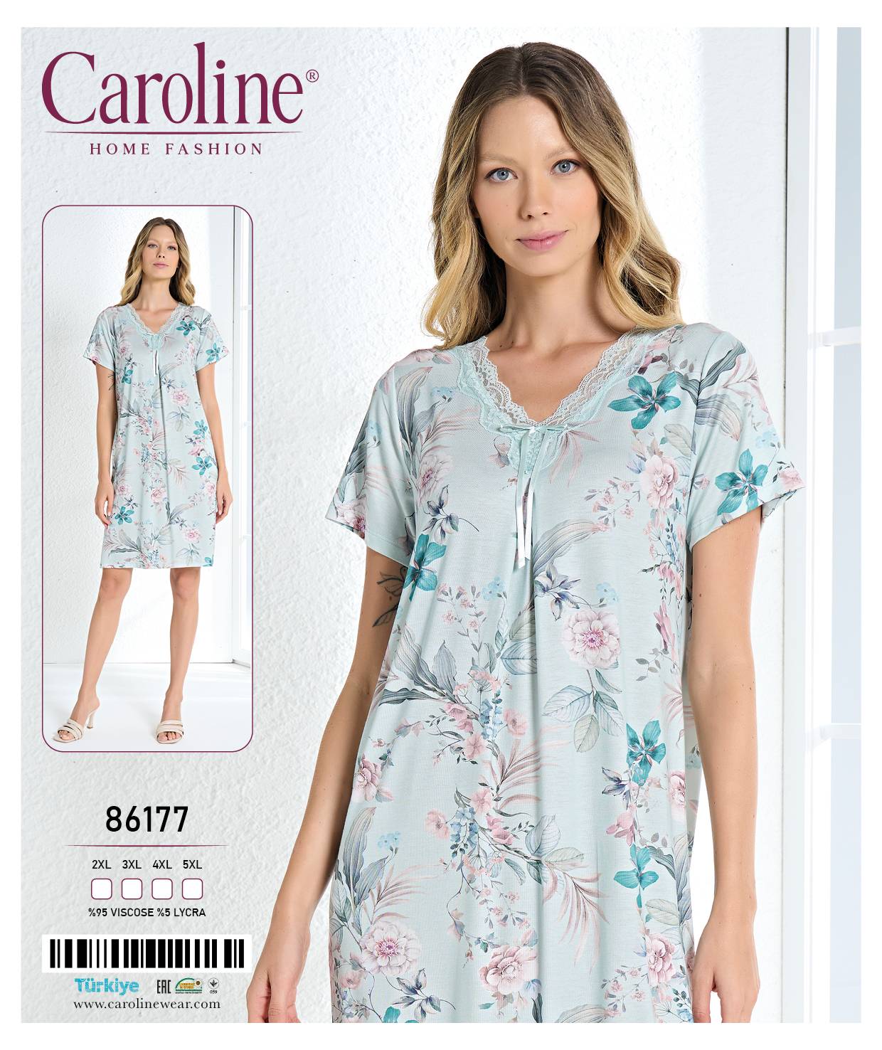 Caroline 86177 ночная рубашка 2XL, 3XL, 4XL, 5XL