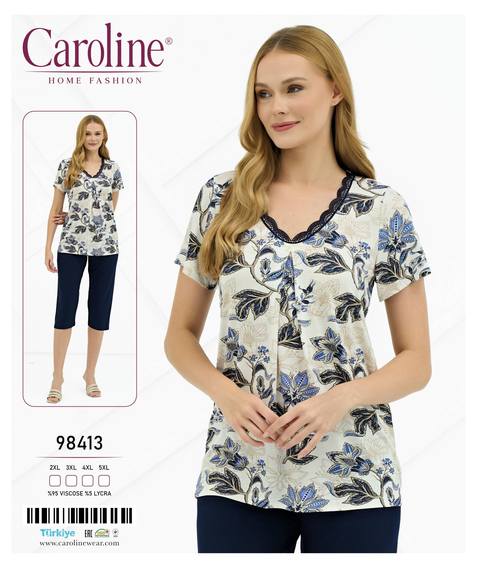 Caroline 98413 пижама 2XL, 3XL, 4XL, 5XL
