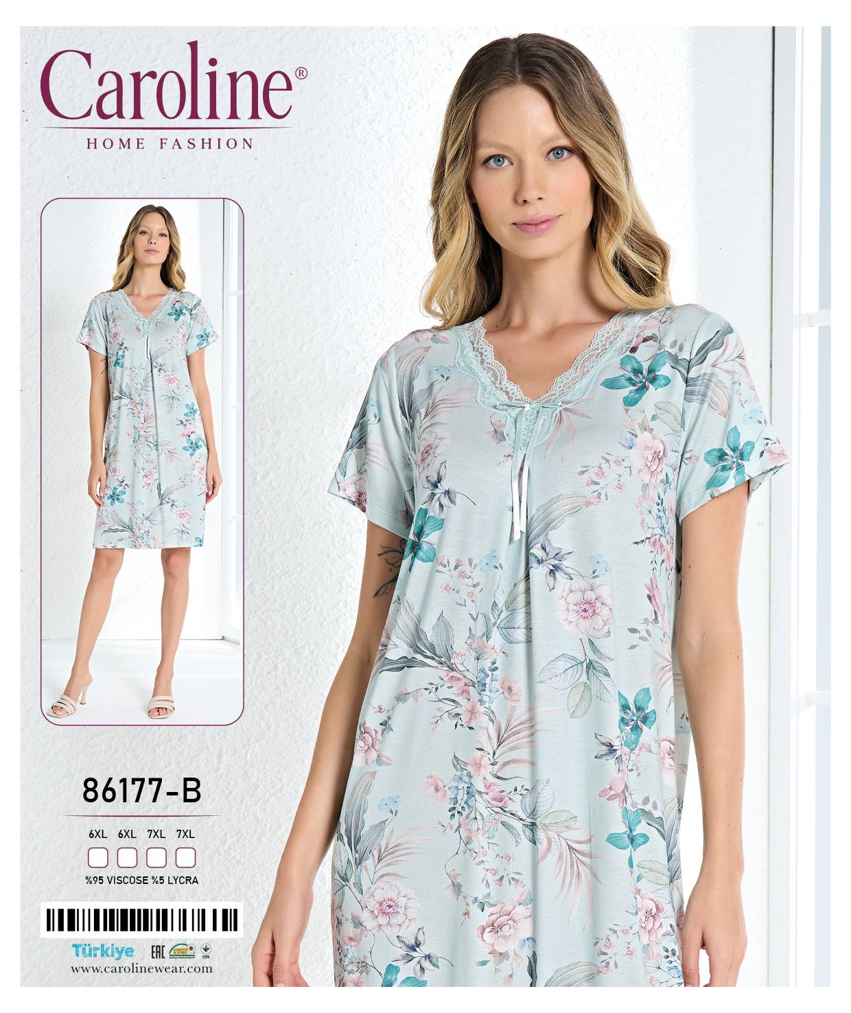 Caroline 86177-B ночная рубашка 6XL, 7XL