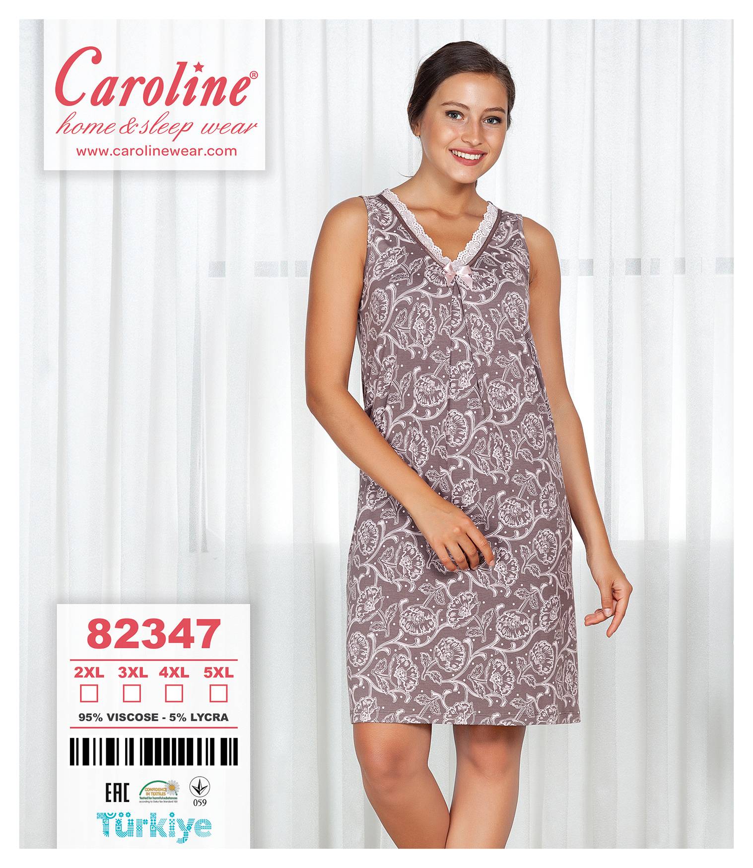 Caroline 82347 ночная рубашка 2XL, 3XL, 4XL, 5XL