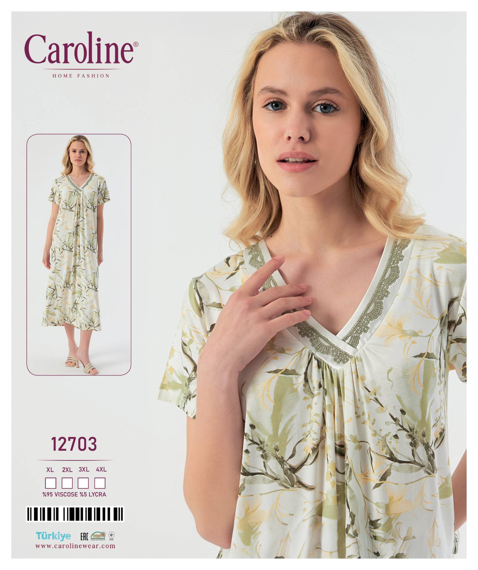 Caroline 12703 ночная рубашка XL, 2XL, 3XL, 4XL