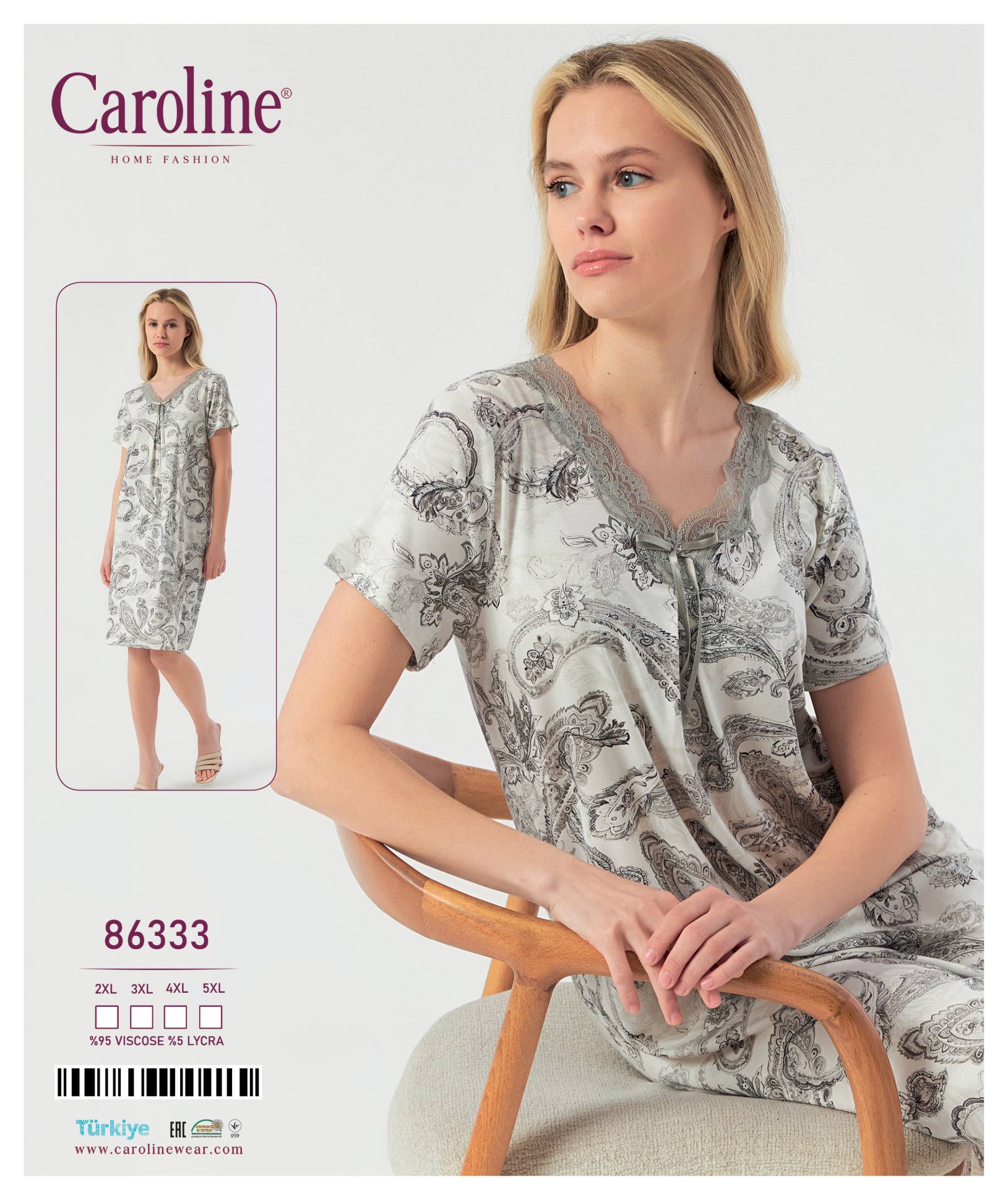 Caroline 86333 ночная рубашка 2XL, 3XL, 4XL, 5XL