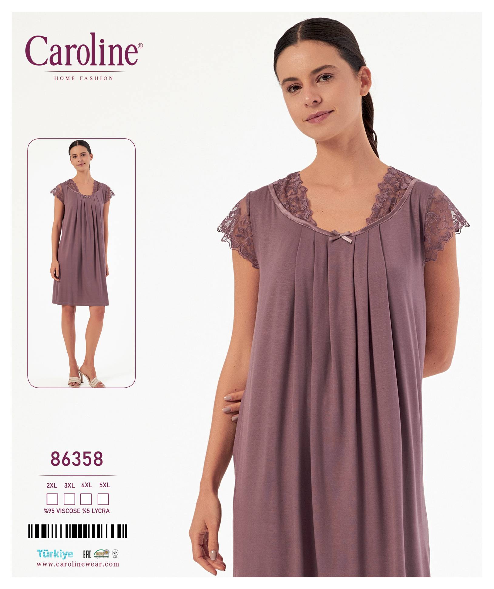 Caroline 86358 ночная рубашка 2XL, 3XL, 4XL, 5XL