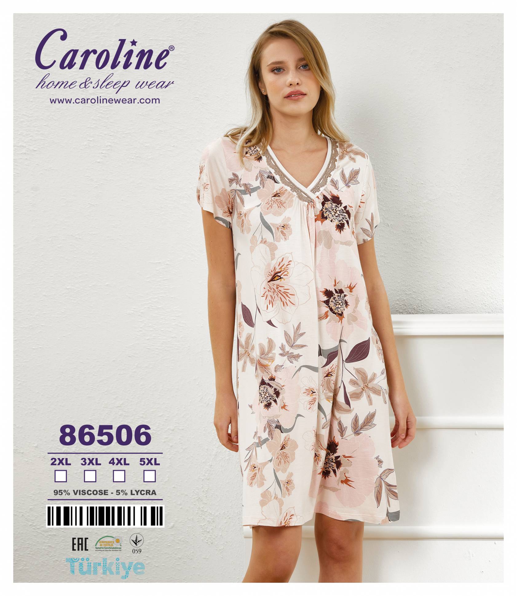 Caroline 86506 ночная рубашка 5XL