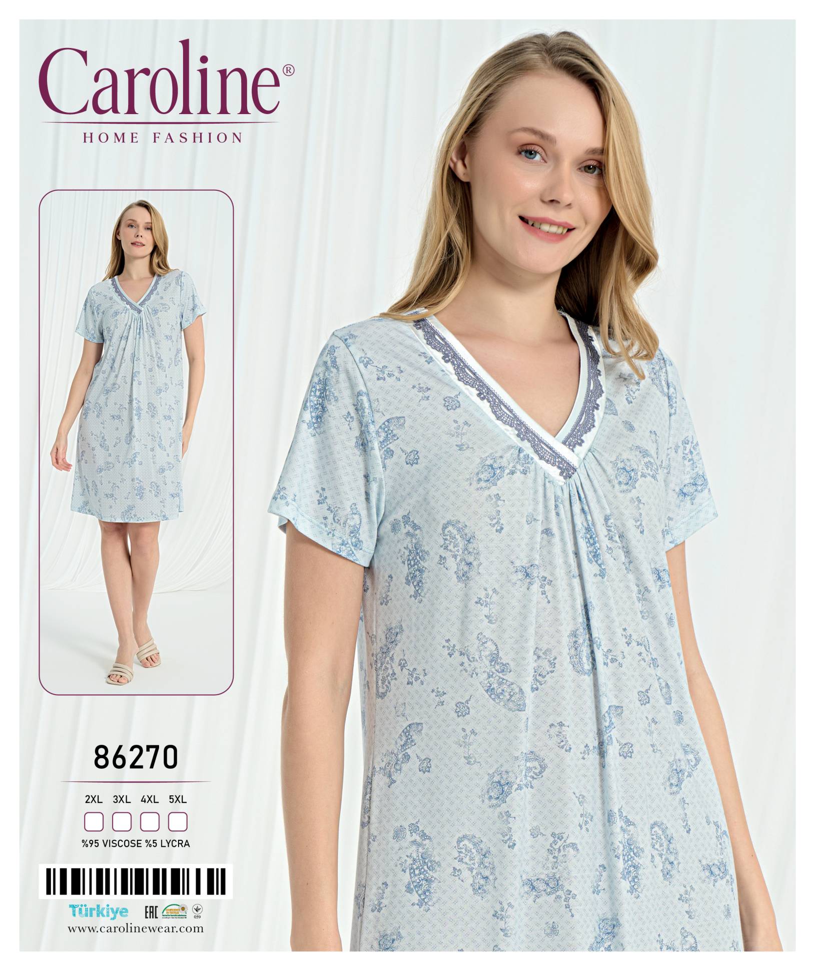 Caroline 86270 ночная рубашка 2XL, 3XL, 4XL, 5XL