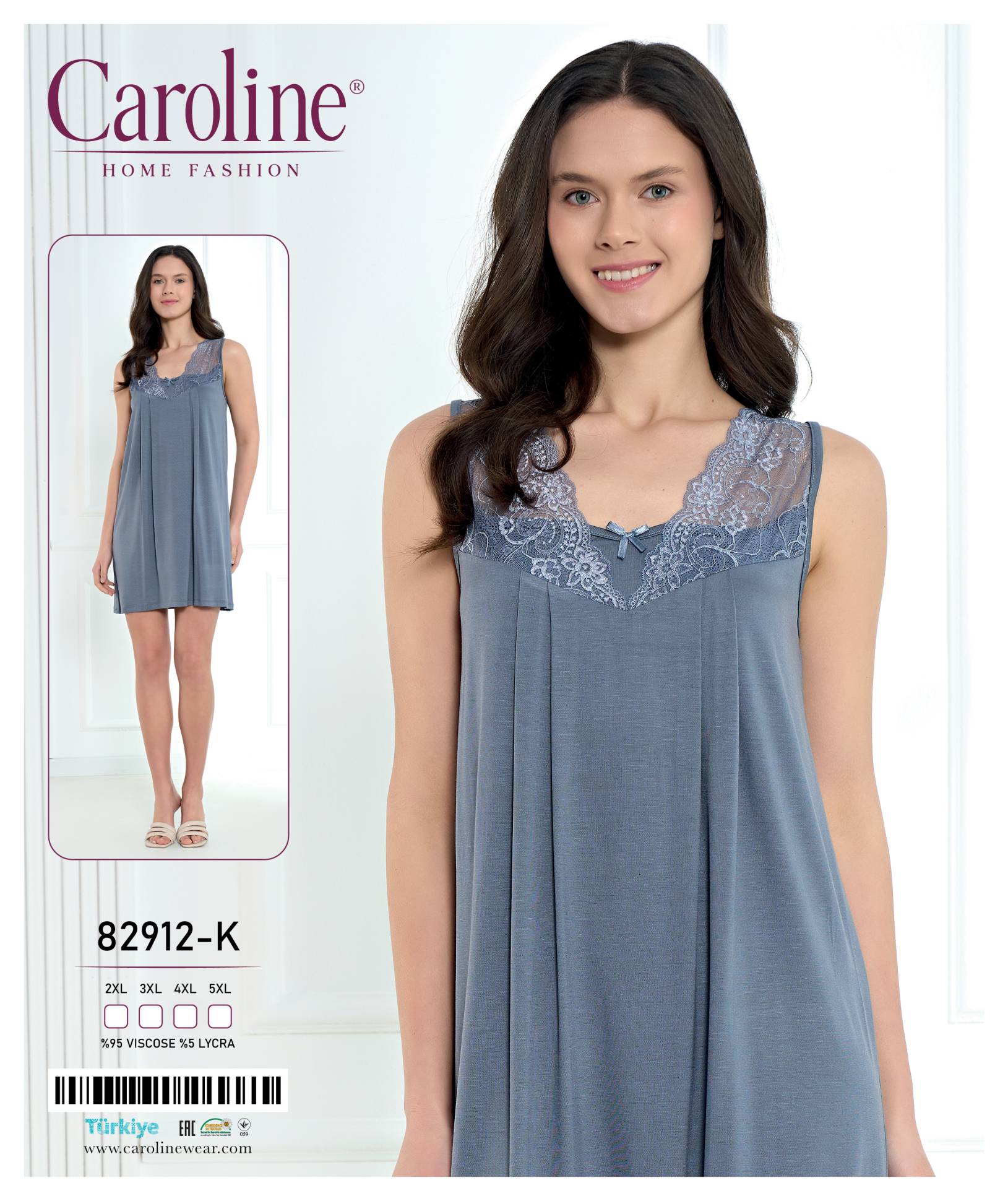 Caroline 82912-K ночная рубашка 2XL, 3XL, 4XL, 5XL