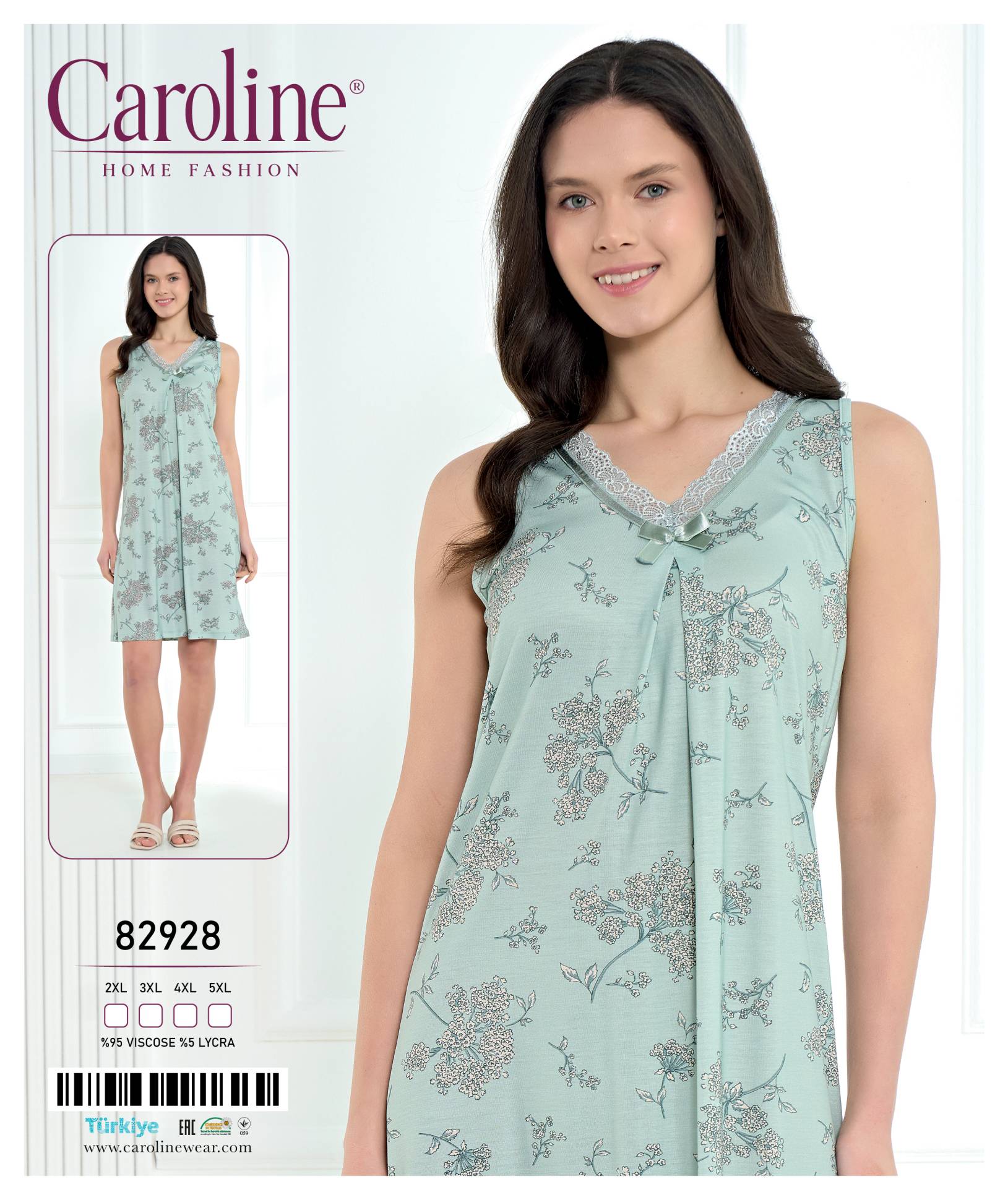 Caroline 82928 ночная рубашка 2XL, 3XL, 4XL, 5XL