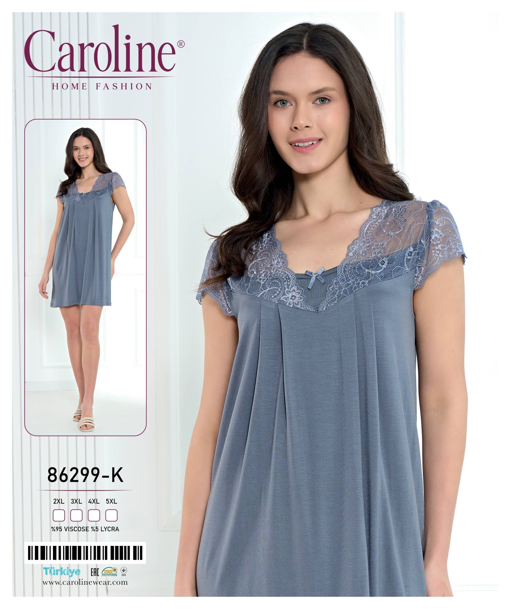Caroline 86299-K ночная рубашка 2XL, 3XL, 4XL, 5XL