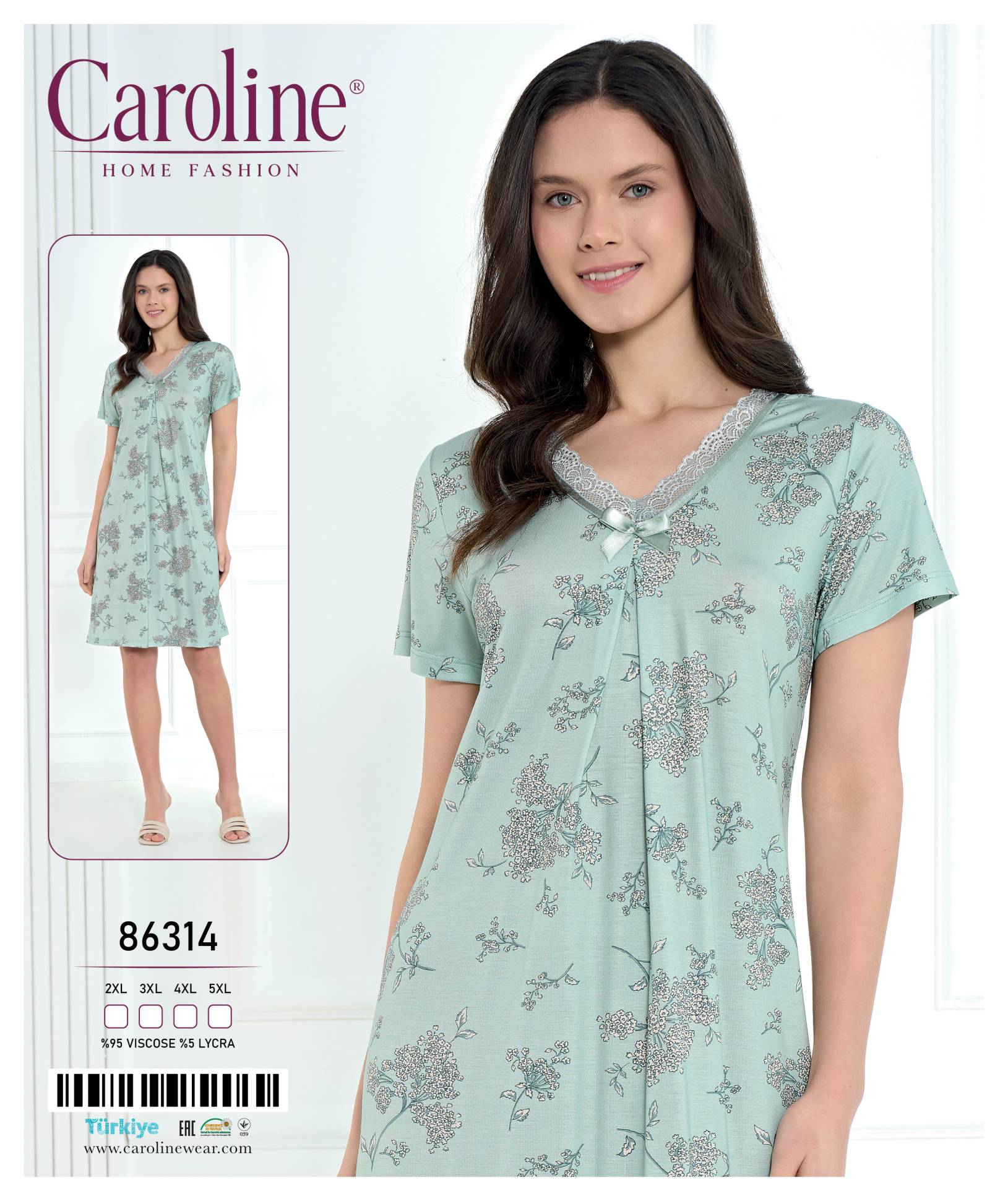 Caroline 86314 ночная рубашка 2XL, 3XL, 4XL, 5XL
