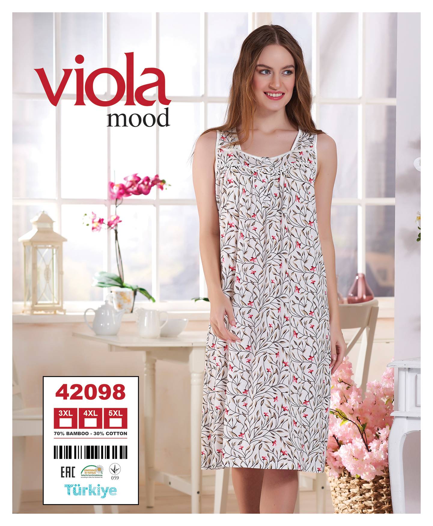 Viola 42098 ночная рубашка 4XL, 5XL