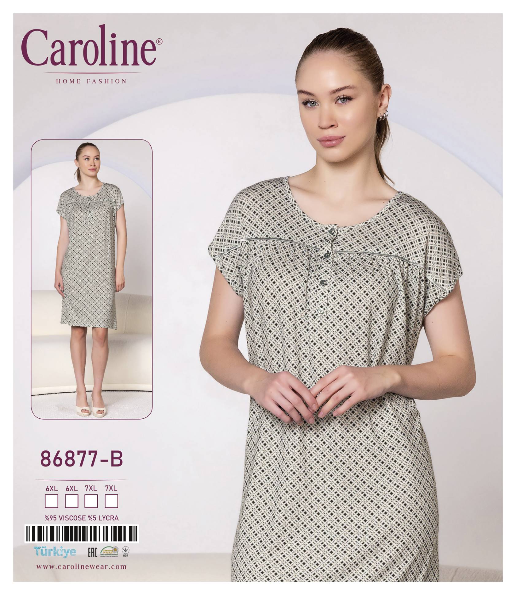 Caroline 86877-B ночная рубашка 6XL, 7XL