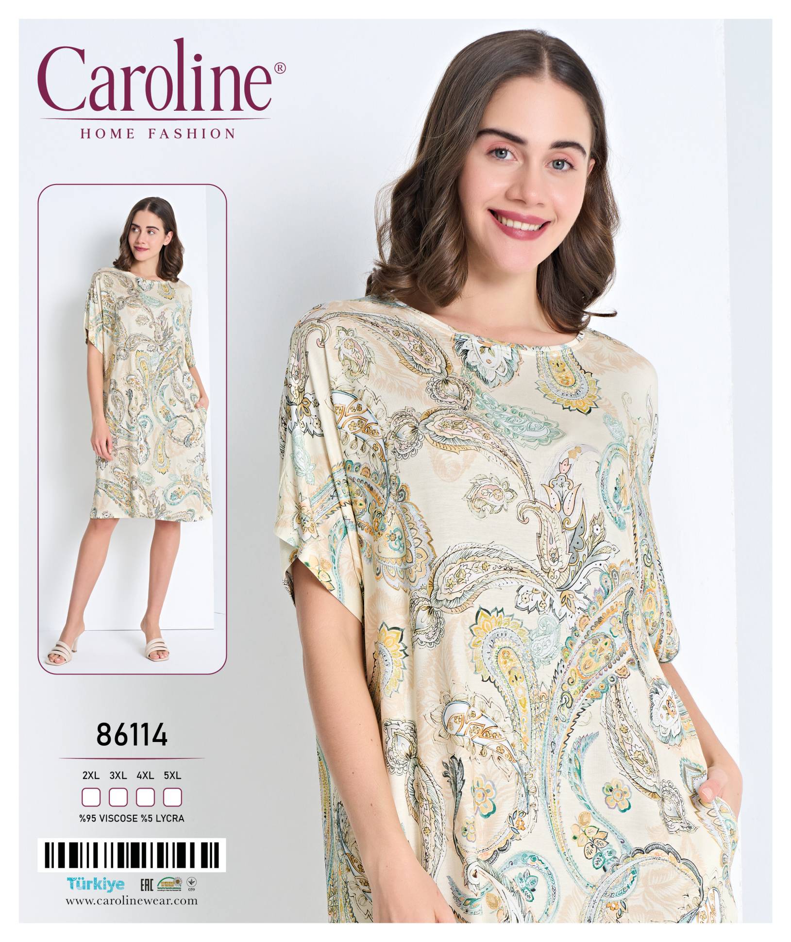 Caroline 86114 ночная рубашка 2XL, 4XL
