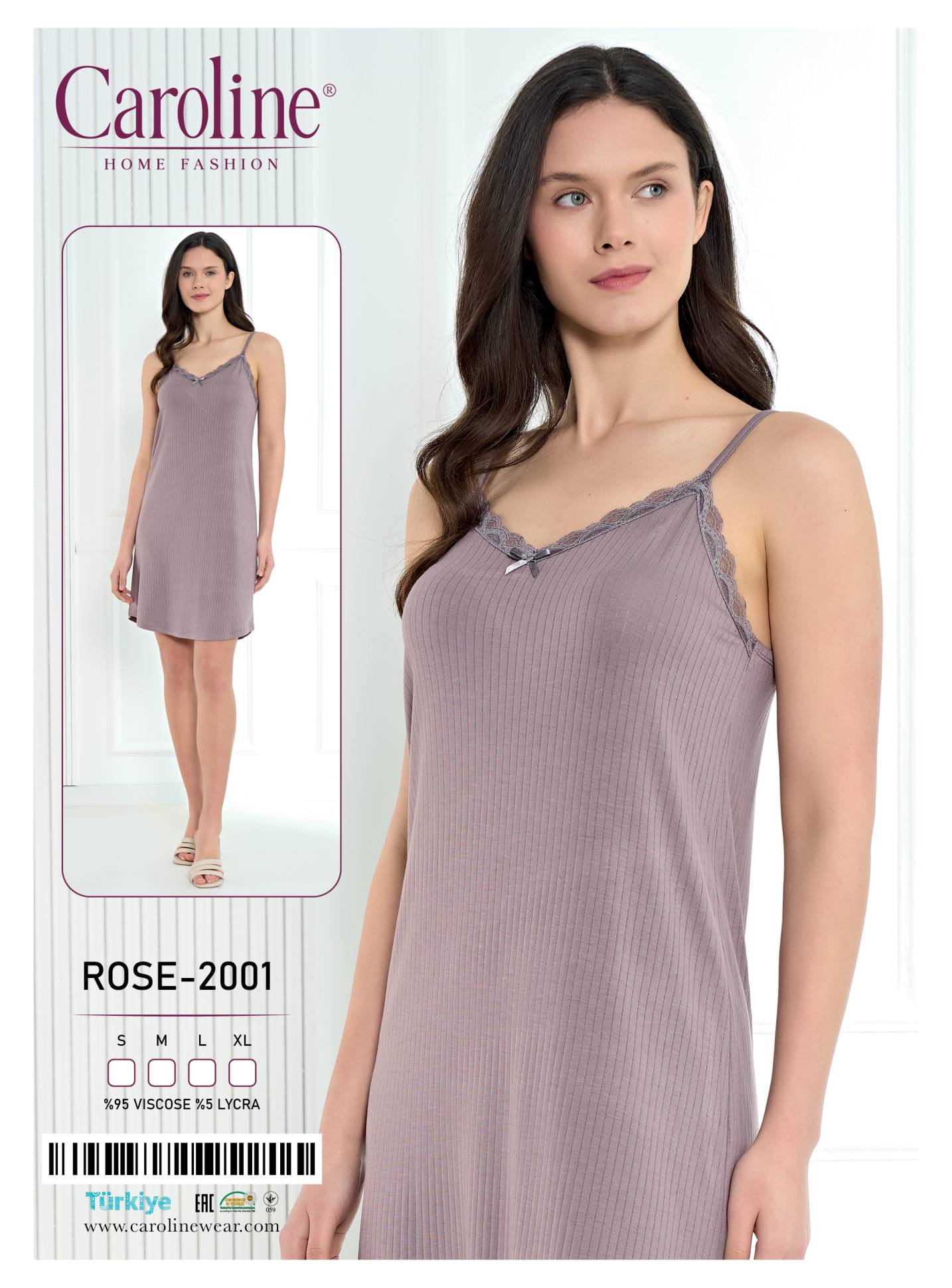 Caroline ROSE-2001 ночная рубашка S, M, L, XL