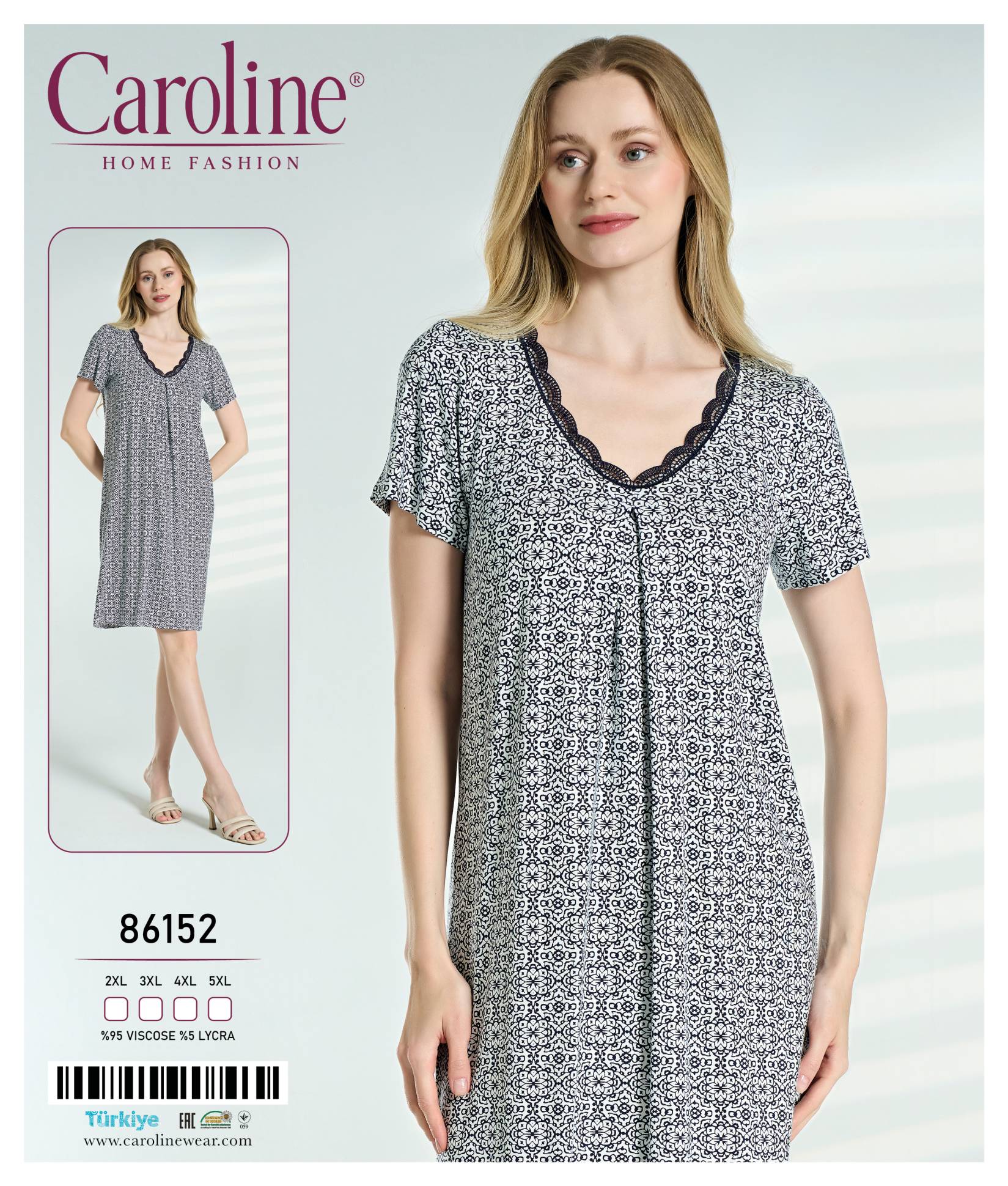 Caroline 86152 ночная рубашка 4XL